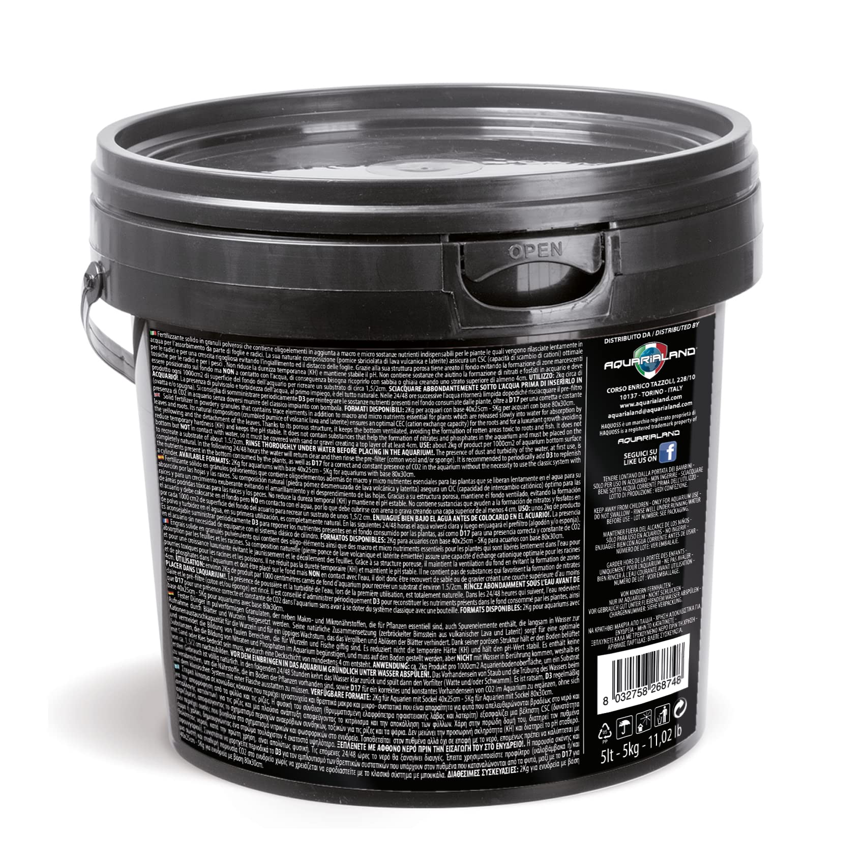 Haquoss Amazon Substrate Sabbia Acquario, 5 lt/5 kg