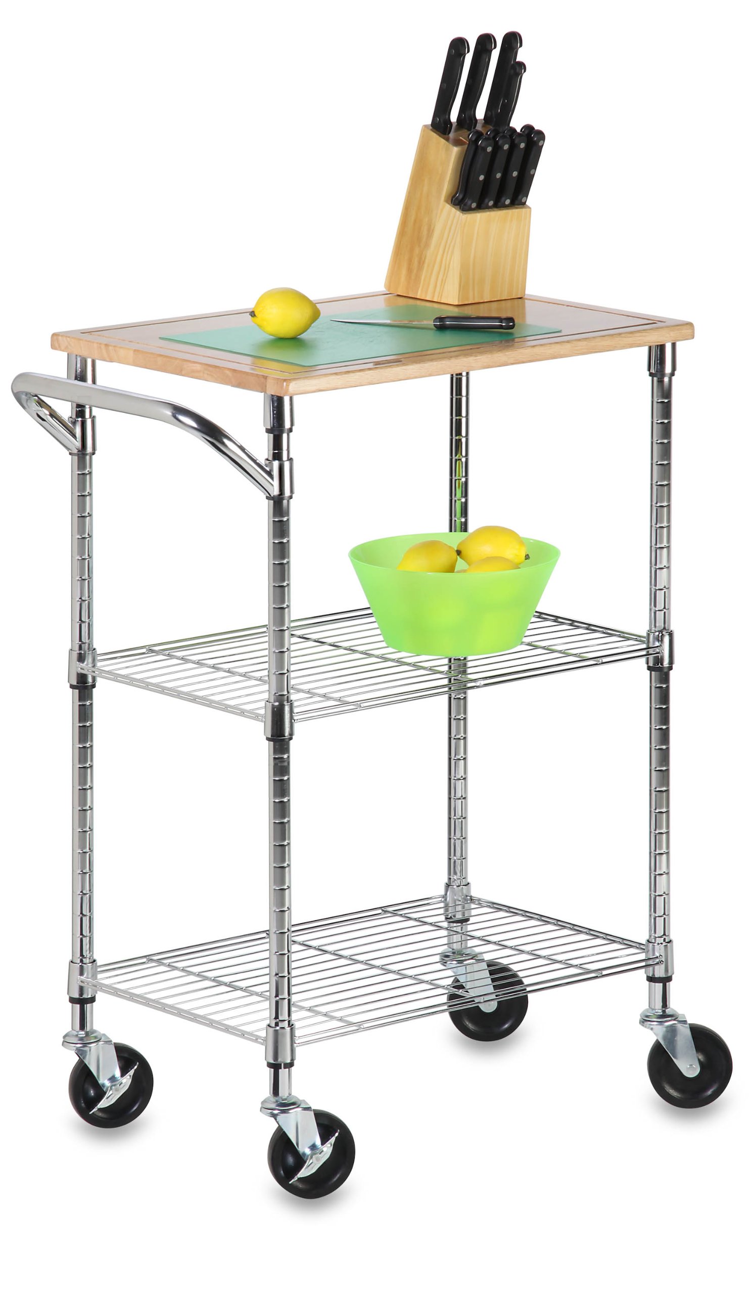 Honey-Can-Do SHF-01607 Urban rolling cart, chrome, 2-Shelf