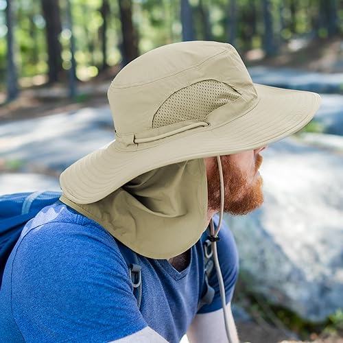 Miniatura 4 de KANUT SPORTS Jemez - Sombrero Boonie de ala ancha con solapa para el cuello para pesca, senderismo, protección UPF50+