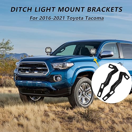 Miniatura 2 de Soporte de luz de zanja para Toyota Tacoma 2016-2021, soportes de montaje LED de bisagra de capó para Toyota Tacoma de 3 generación