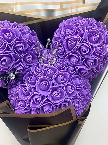 Miniatura 3 de Mickey Head Inspired Forever Everlasting - Ramo de rosas preservadas, perfecto para cualquier ocasión especial (morado)