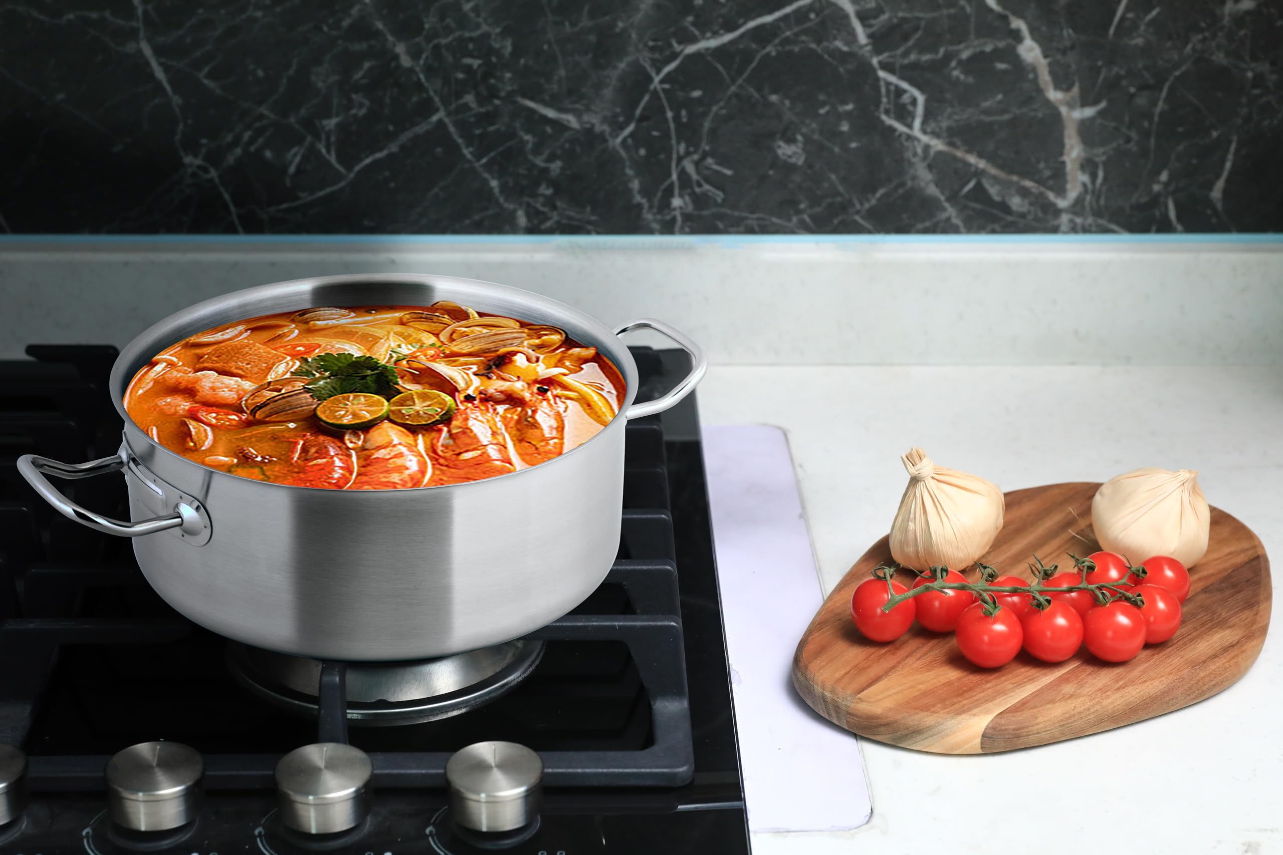 METRO Professional Casseruola in acciaio inox, 11.5 x Ø 28 cm, 6.5 L, adatta a induzione, argento