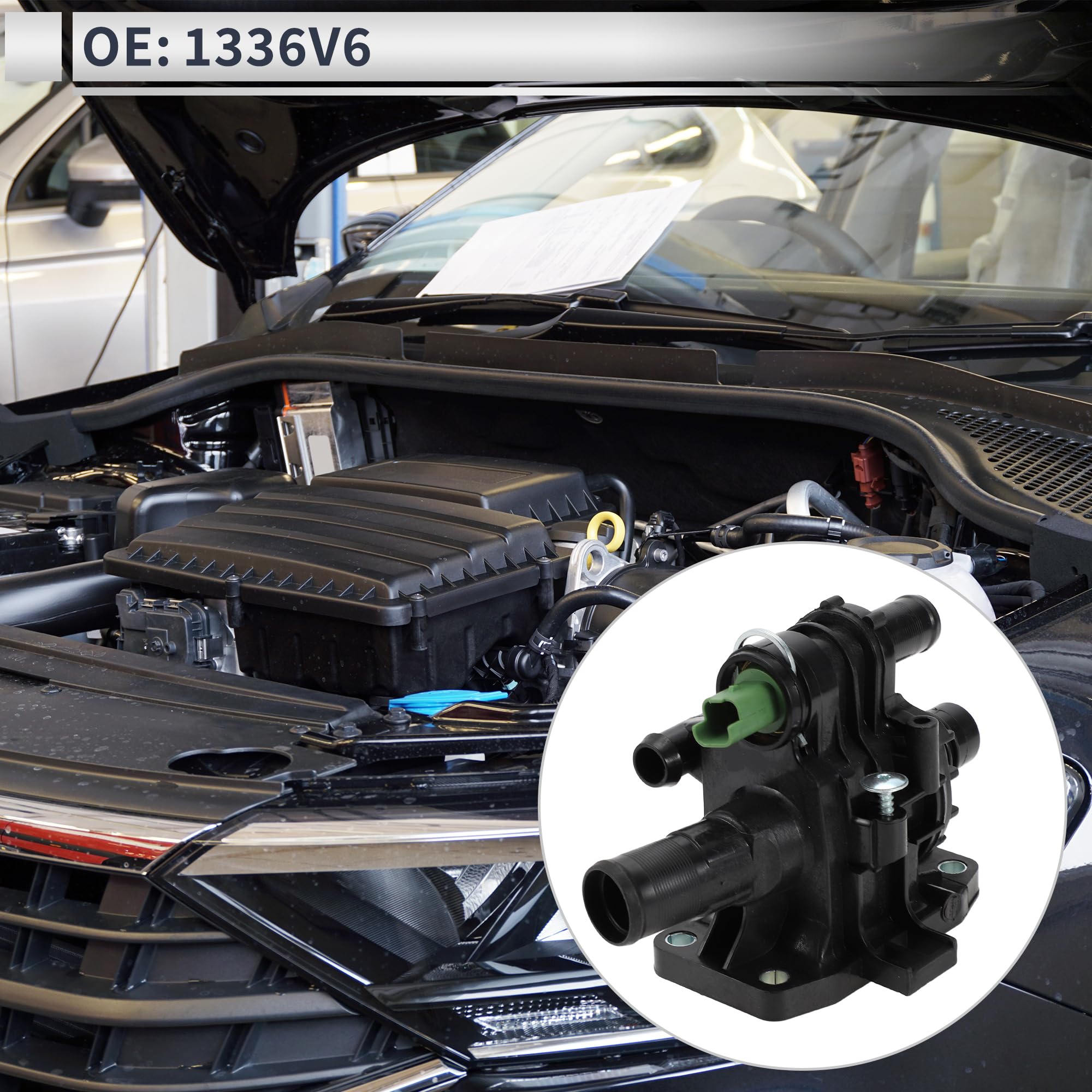 A ABSOPRO Ensamblaje De Vivienda De Termostato Para Peugeot 307 1 Pc | Para Citroen C1-C8 Nemo, Para Ford Fusion Fiesta, Para Peugeot Bipper 307 206 1007, Material Plástico, Ajuste Automático