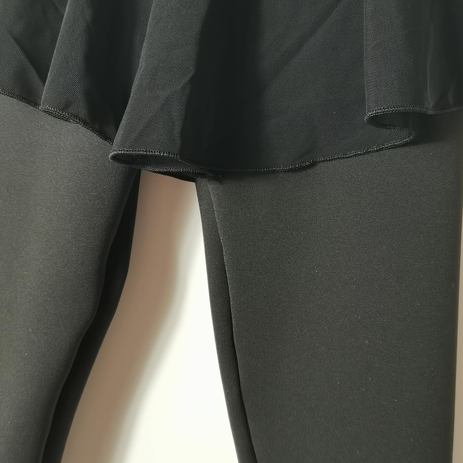 LIUHUO Eiskunstlauf Hakama Mädchen Schwarz Leggings Wettbewerb Training Kleidung