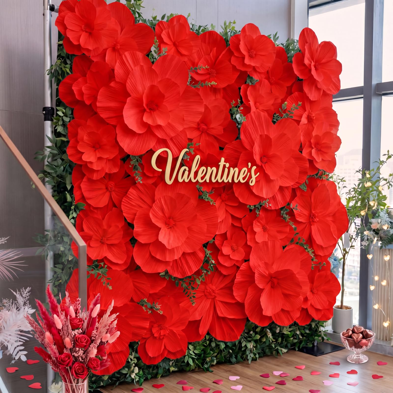 Fleurs en papier artisanal pour décoration de fête prénatale et fond de scène de diplôme