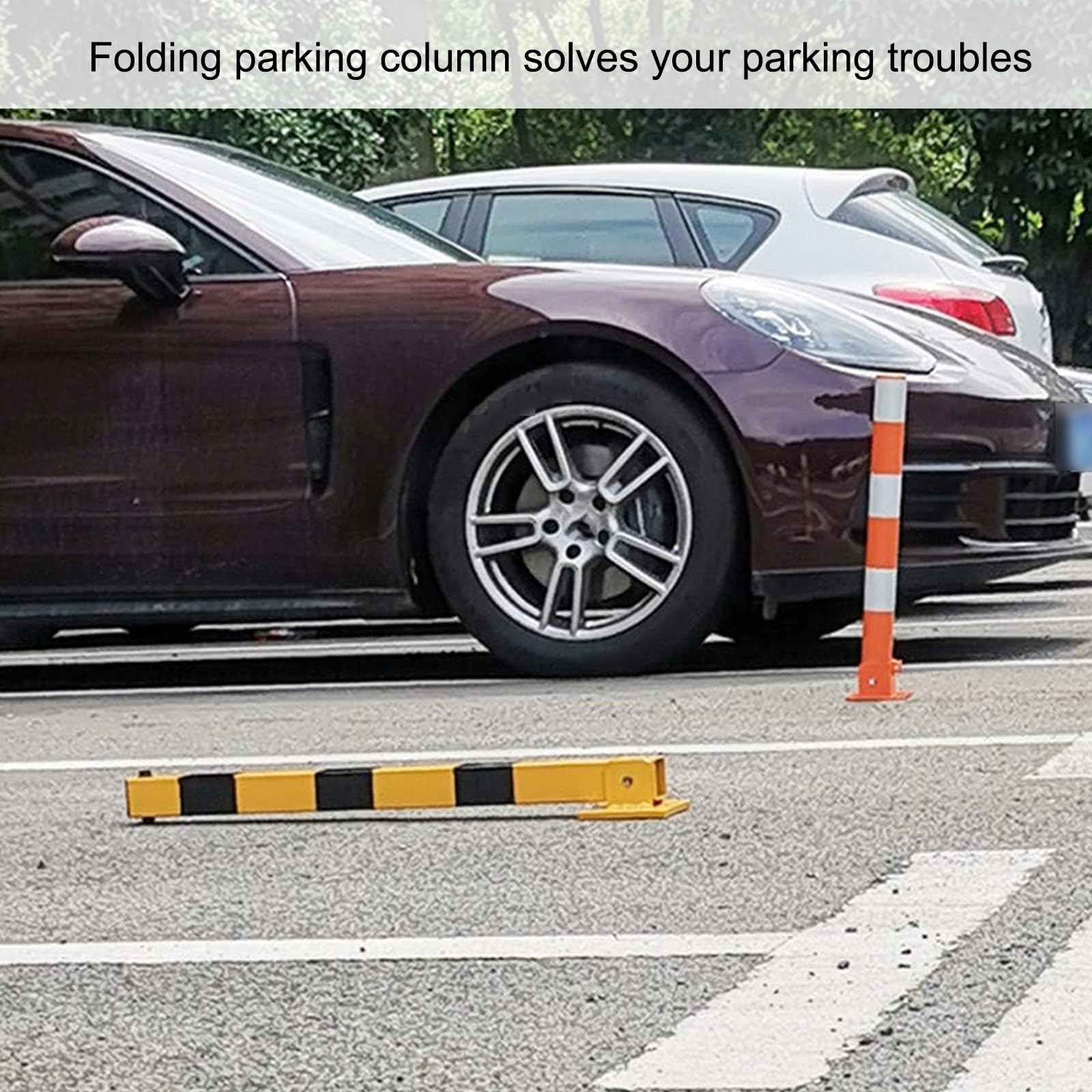 Bolardo de seguridad plegable, barrera reflectante de seguridad para estacionamiento, control de tráfico, entradas y estacionamientos.