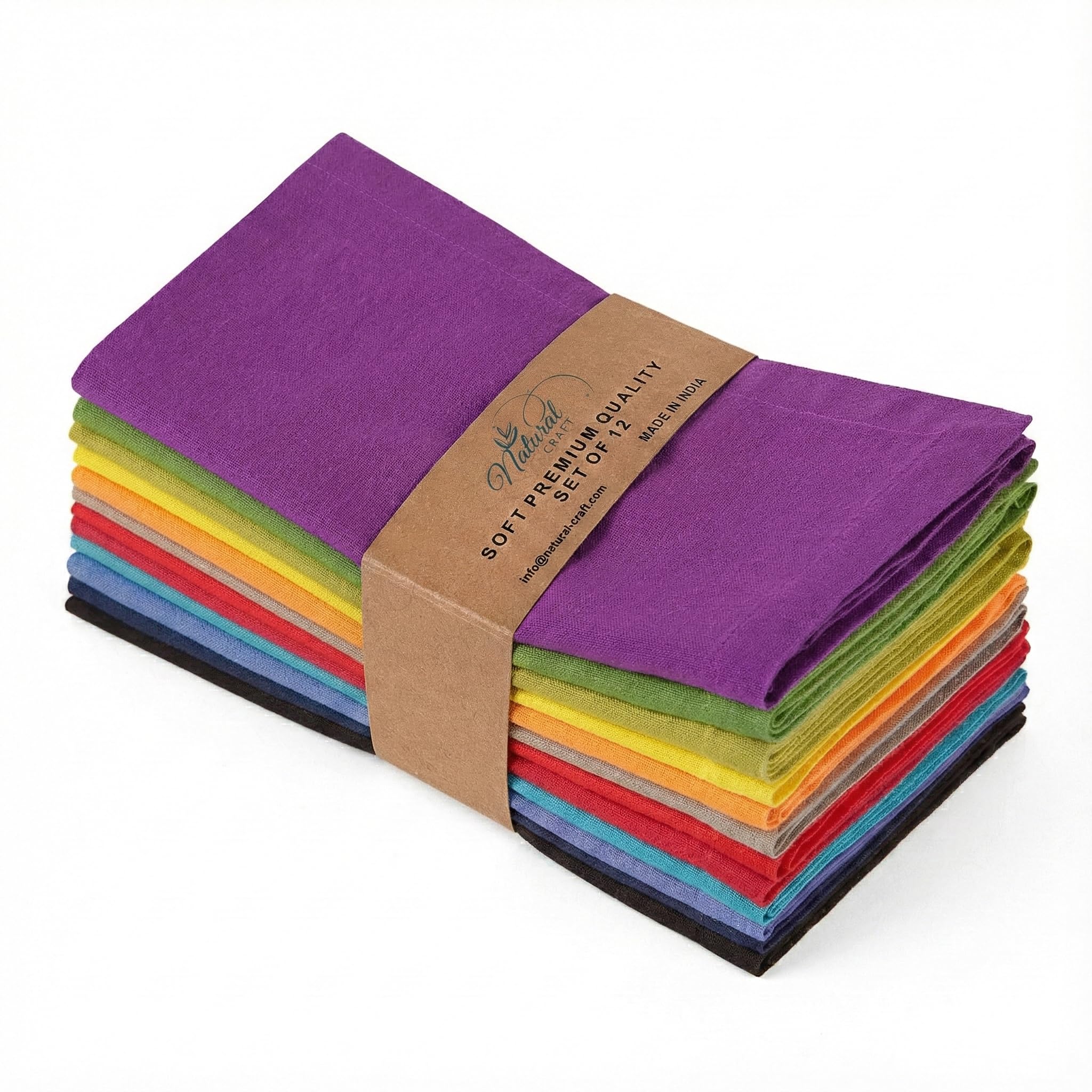 NATURALCRAFT Multicolor Cloth Napkins Set of 12