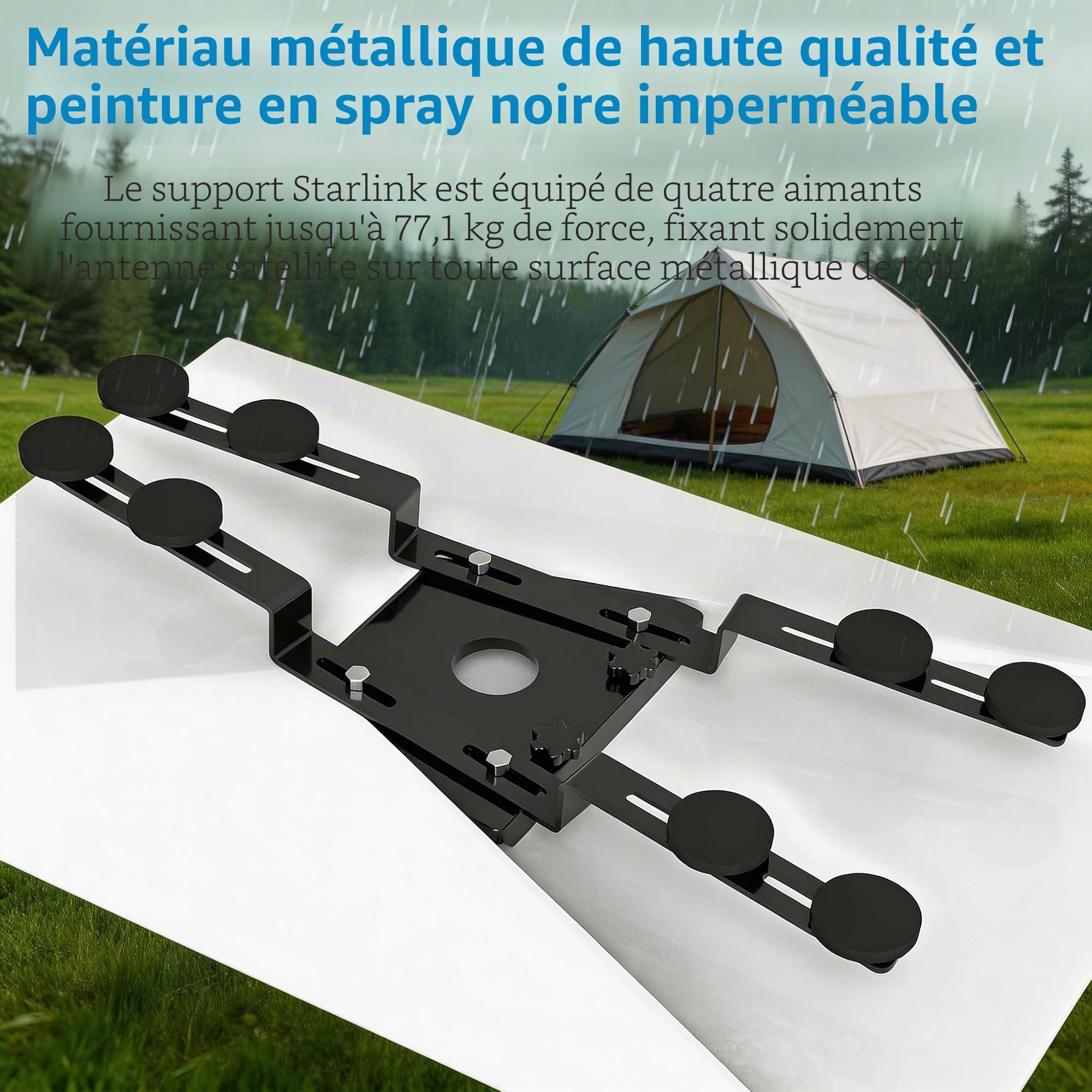 Support de Toit magnétique pour Voiture/Bateau,Comprenant 8 Bases magnétiques,Support d'installation de la 3ème génération,Compatible avec Starlink Gen 3 et l'antenne Starlink de troisième génération