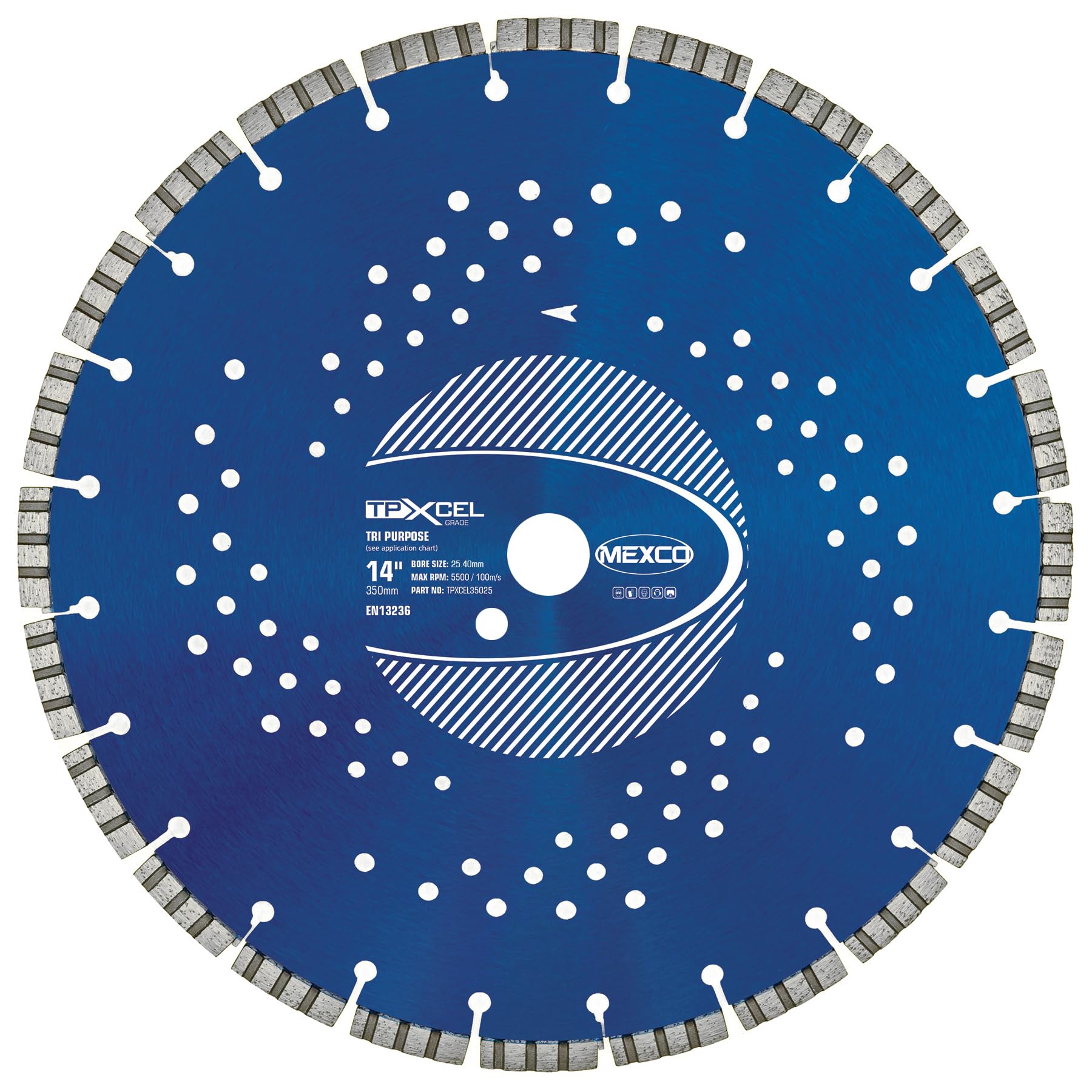 MEXCO TPXCEL35025 XCEL Grade Tri-Purpose Diamond Blade 350 x 25.4mm
