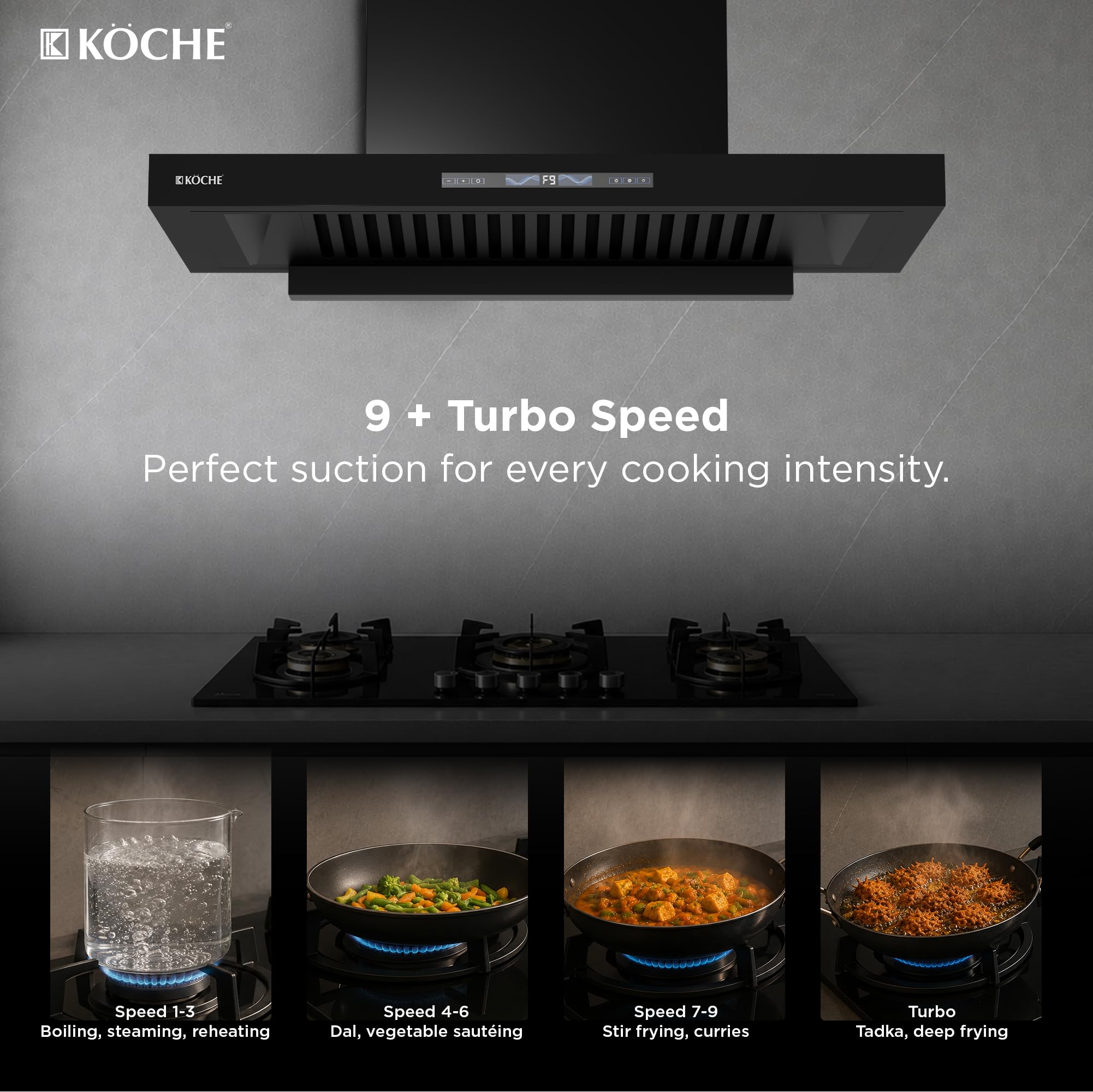KOCHE STARK Kitchen Chimney - Filterless & Smart -5