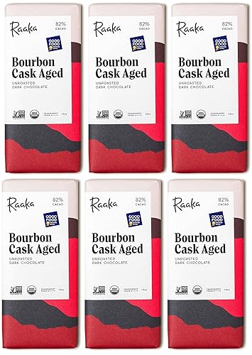 Raaka Barril de chocolate Bourbon añejado 82 chocolate negro de cacao  Regalo gourmet de chocolate negro  Orgánico vegano comercio justo sin soja