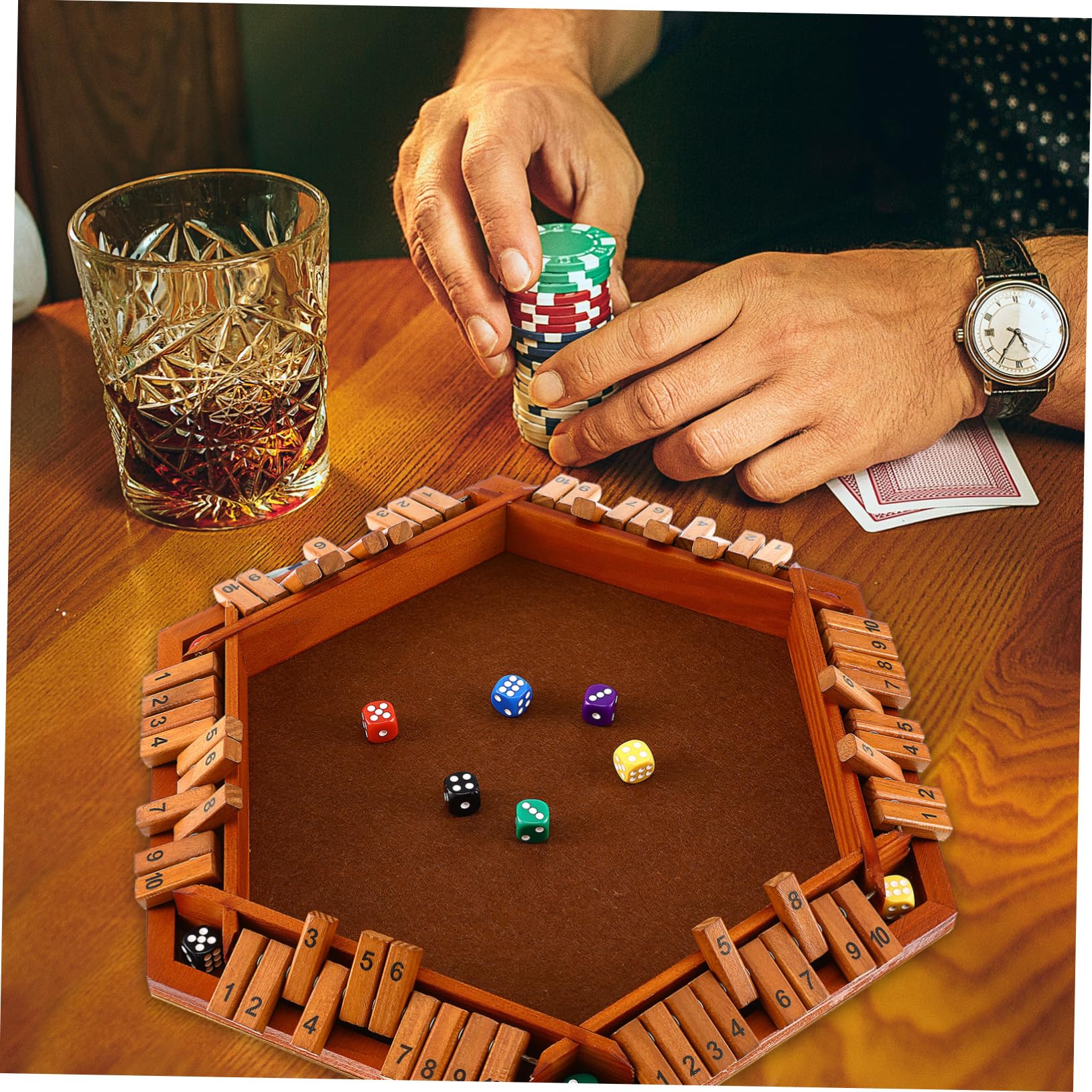 Juego de Mesa de Madera de 6 Caras para Matemáticas