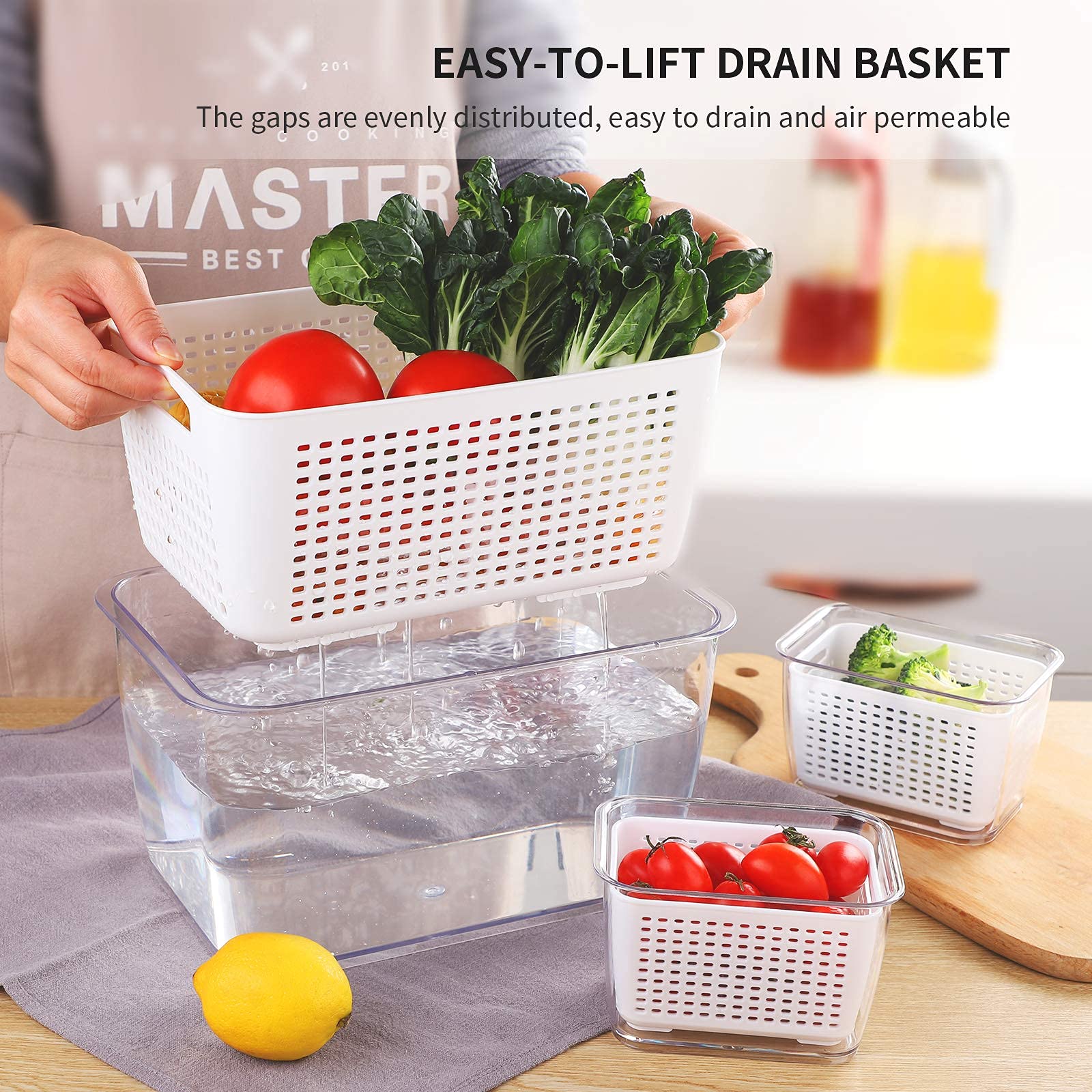 Buy Fruit Storage Containers for Fridge BEYONDA 3 Pack Vegetable