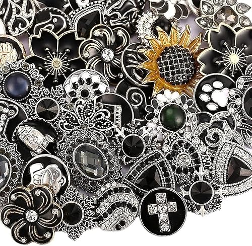 Miniatura 9 de 10 unidades de diamantes de imitación de estilo mixto, dijes de joyería, botones de jengibre de 0.710.79 pulgadas para broches intercambiables,