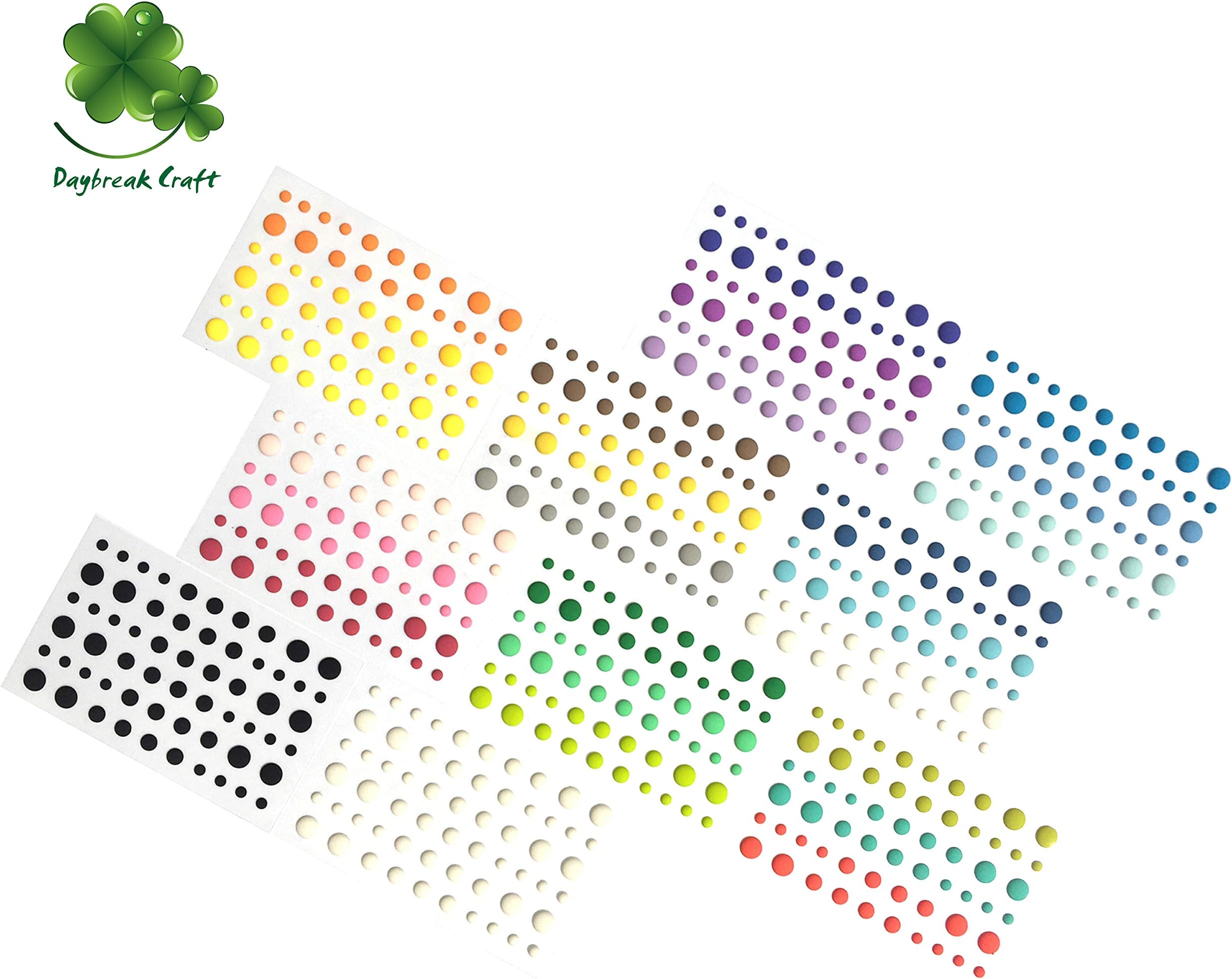60pcs/Sheet self Adhesive Round Solid Colors Matte Enamel dots Sticker (Pack 10)