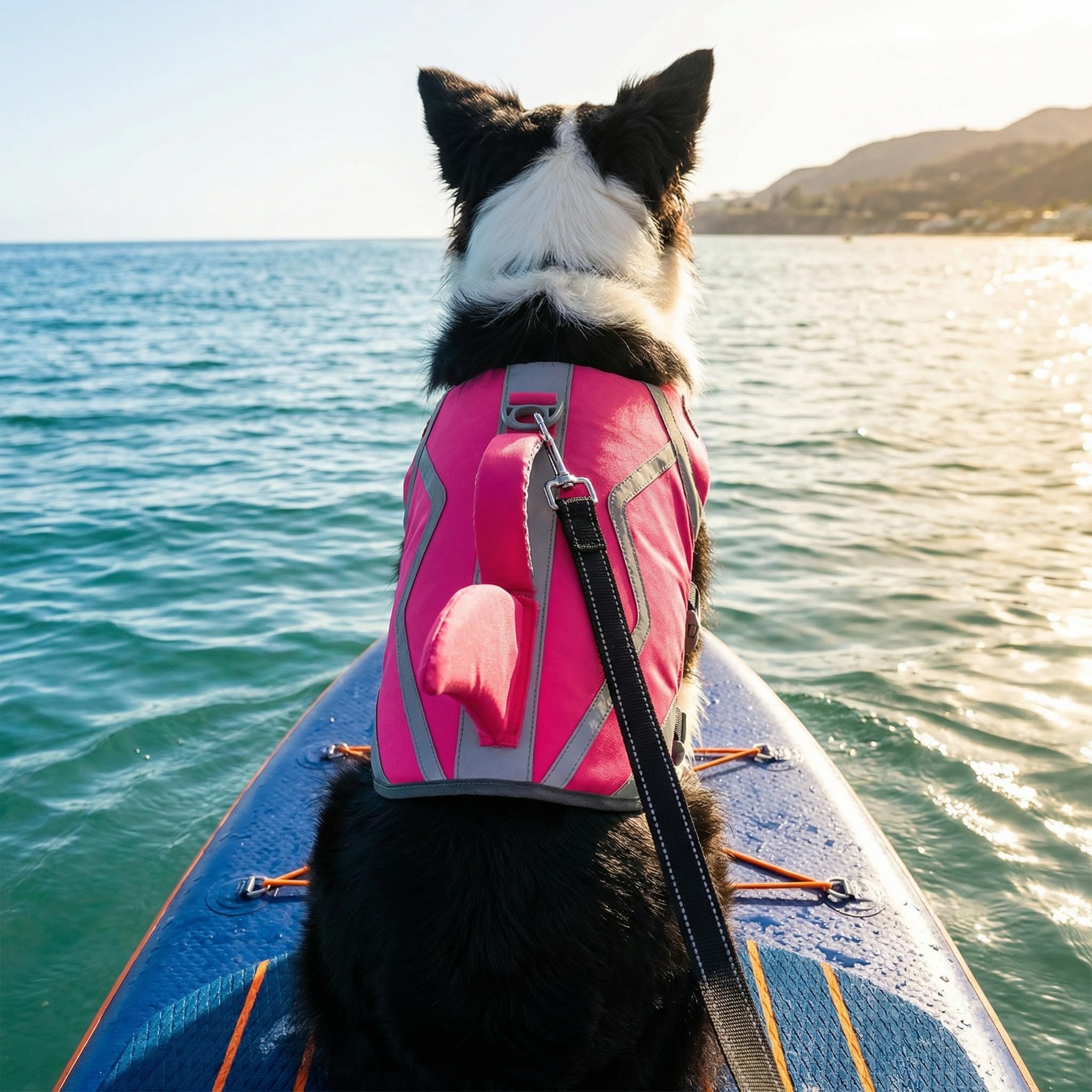 Doglay Gilet de sauvetage pour chien avec tour de cou amovible, flottabilité élevée réglable avec poignée de sauvetage pour la natation et le bateau pour chiens