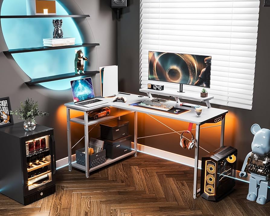 パソコンデスク i-desk 楽天市場】パソコンデスク I字型 PCデスク デスク ラック付き 省