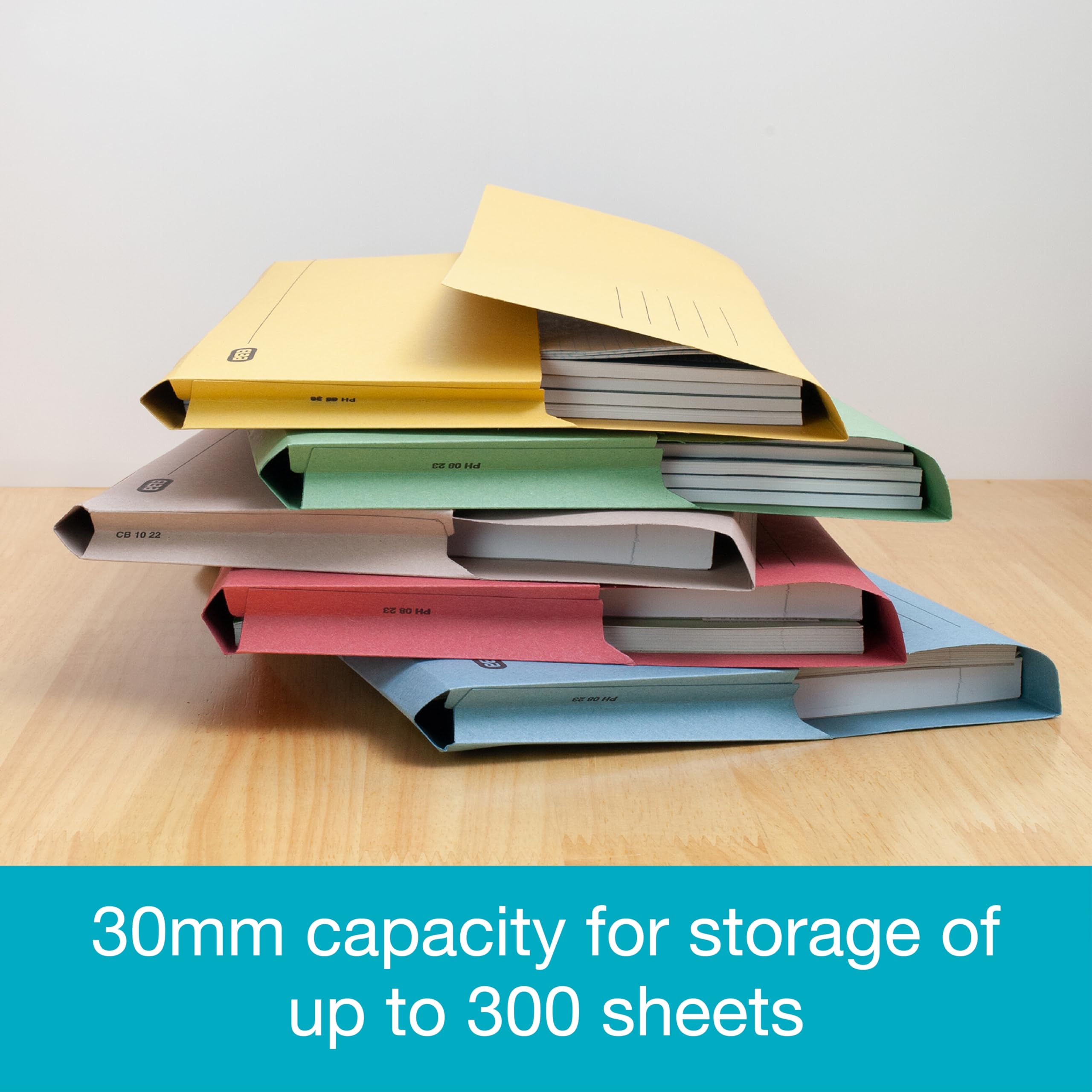 Elba A4+ Document Wallets, Assorted Colours - Pack of 25 Foolscap Folders with Tuck-in Flap, 300 Sheet Capacity, Heavyweight Paper Filing for Office & School - Image 3
