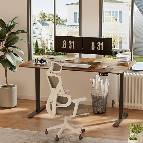 Miniatura 50 de YESHOMY Escritorio eléctrico de pie ajustable en altura, mesa de computadora de 48 pulgadas, estación de trabajo de oficina en casa, patas Pierna