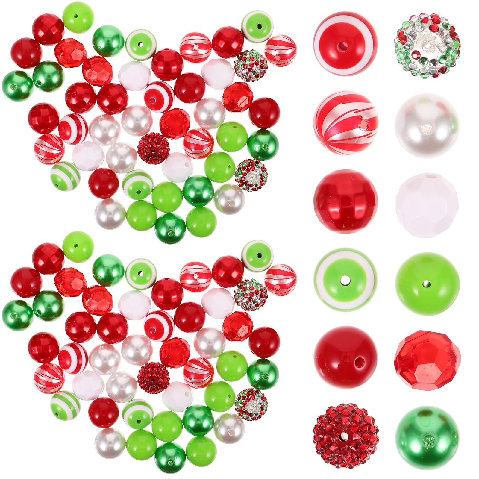 Beaupretty 4 Paquetes Cuentas Sueltas Navideñas de Acrílico y Resina,