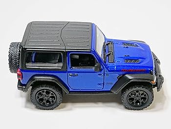Jeep ラングラー　Rubicon ミニカー 青 Amazon | キンスマート ジープ ラングラー ルビコン ブルー オープン