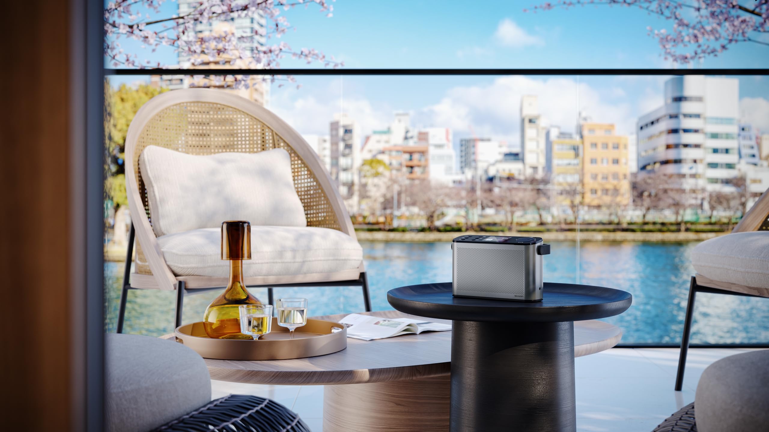 Sharp Osaka Przenośne radio cyfrowe DR-P540(GY) – radio DAB+/FM z Bluetooth 5.3, BestTune™, kolorowy wyświetlacz 2,4″, głośniki stereo, akumulator litowo-jonowy, zasilanie przez port USB (typ C