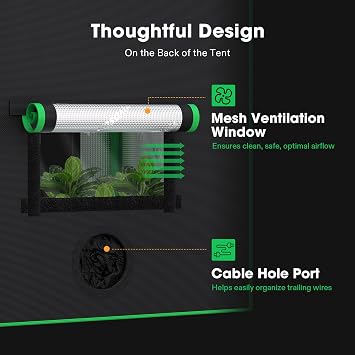 VIVOSUN Small Grow Tent for Aerogarden 20x14x21 Mylar Tent | Sealed Bottom Design, Mesh Ventilation Window, Highly Reflective Mylar Interior
