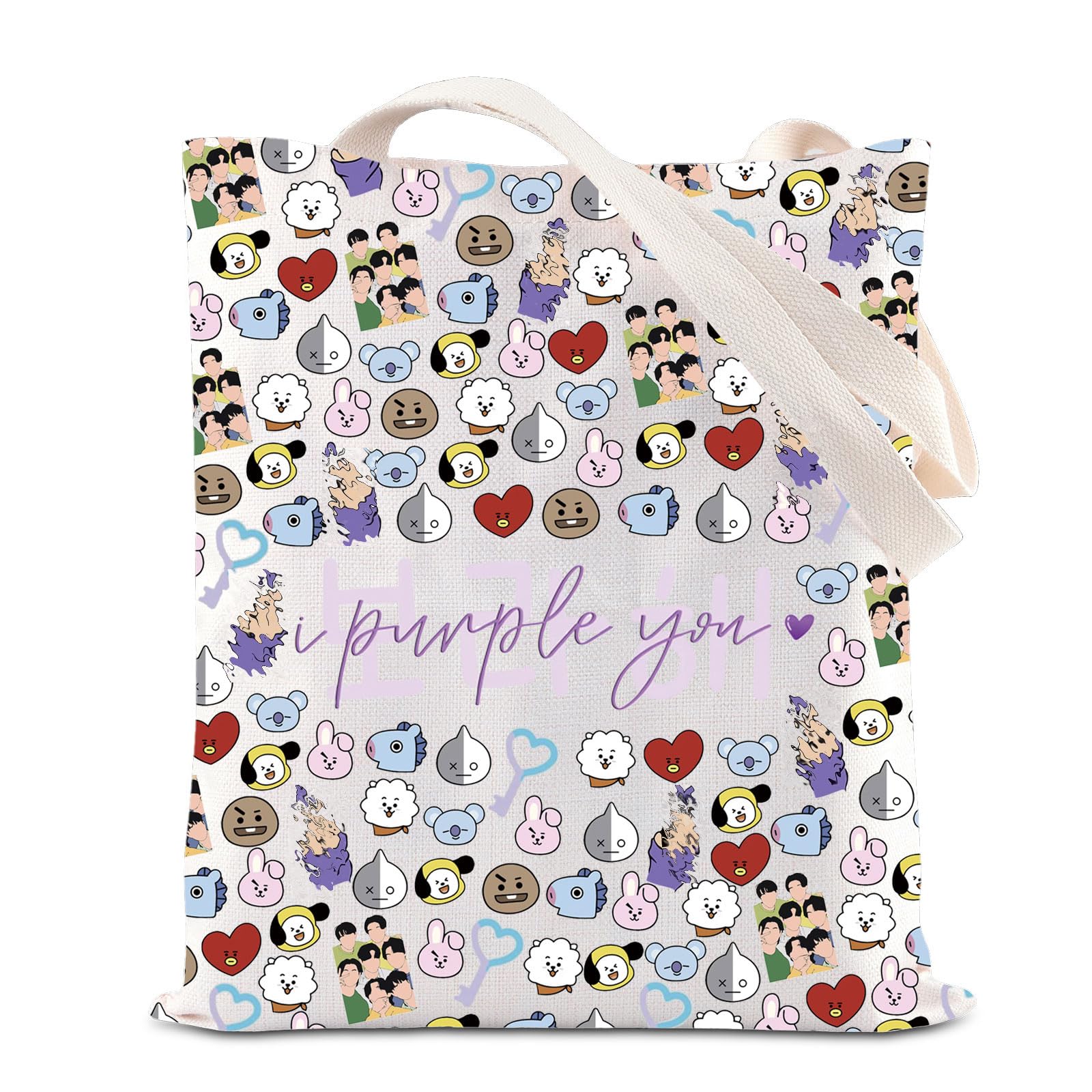 Army Inspired Gift I Purple You Tote Bag Korean Fan Gift I Love You Handbag Boys Band Inspired Shopping Bag