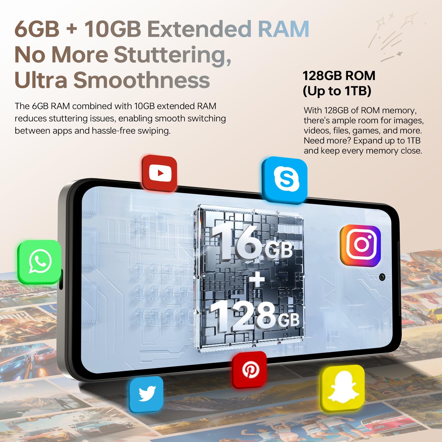 CUBOT Note 60 Smartphone Android 15, 7.2" 120Hz Telefono Cellulare, 7000mAh, 16GB+128GB/1TB Cellulari e Smartphone, IP65 Protezione, 48MP Telefoni, 4G Dual SIM/NFC/Face ID/OTG/GPS/Doppio Altoparlante