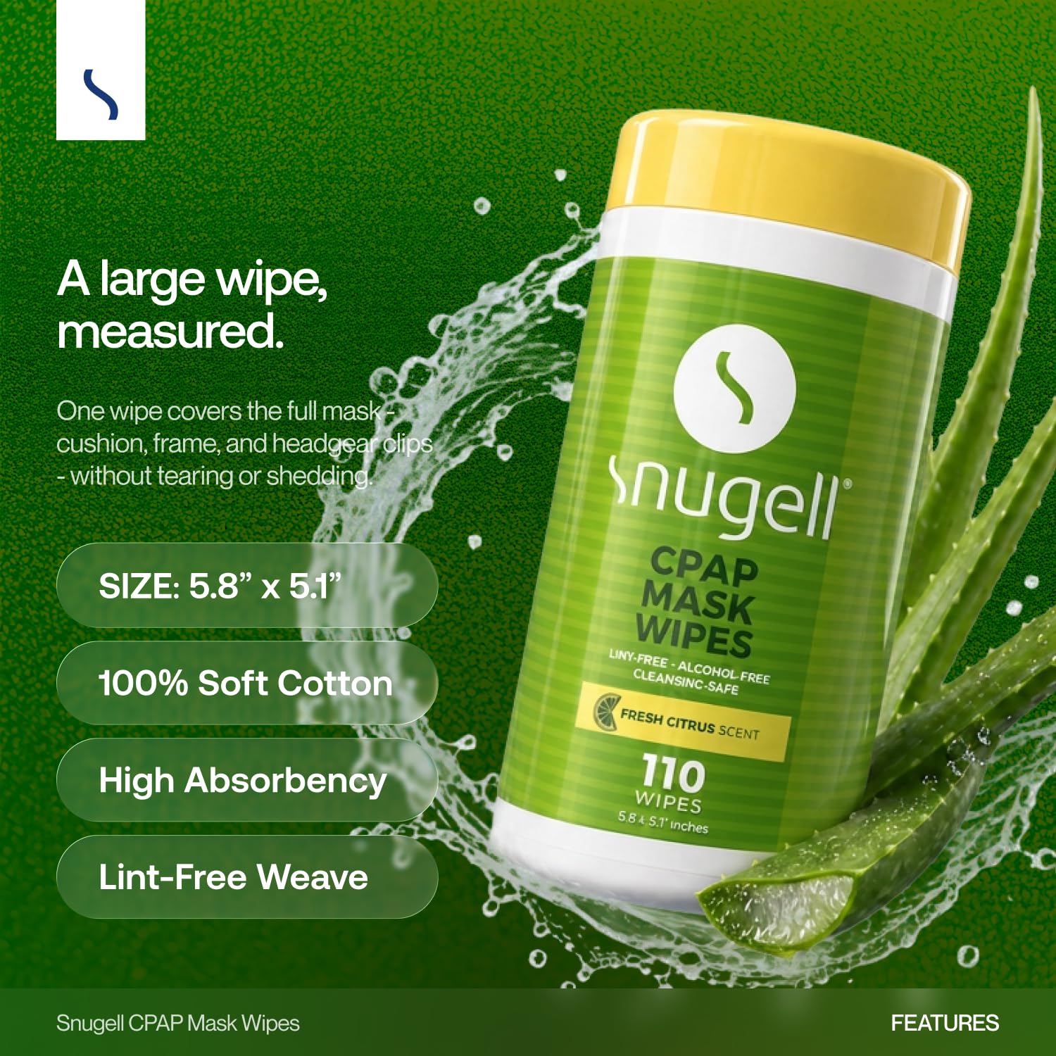 Amazon.com: Snugell Citrus Scented CPAP Mask Wipes – 110 Count