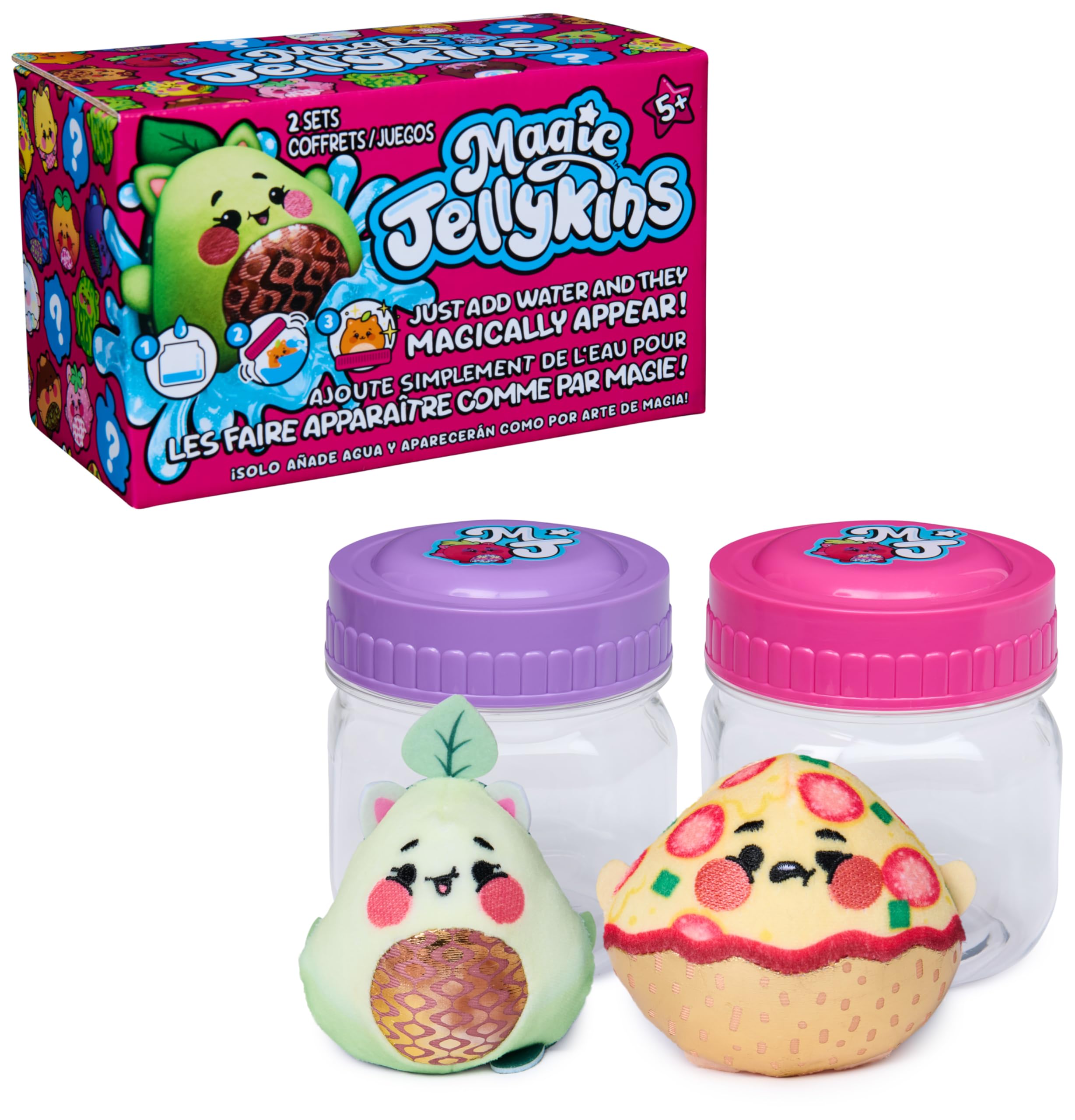 Pack De 2 Pots - Peluches Surprises À Faire Apparaître comme par Magie avec De l'eau - Peluche À Collectionner - Jouet Sensoriel Kawaii - Jouet Enfant 5 Ans Et + - Modèle Aléatoire
