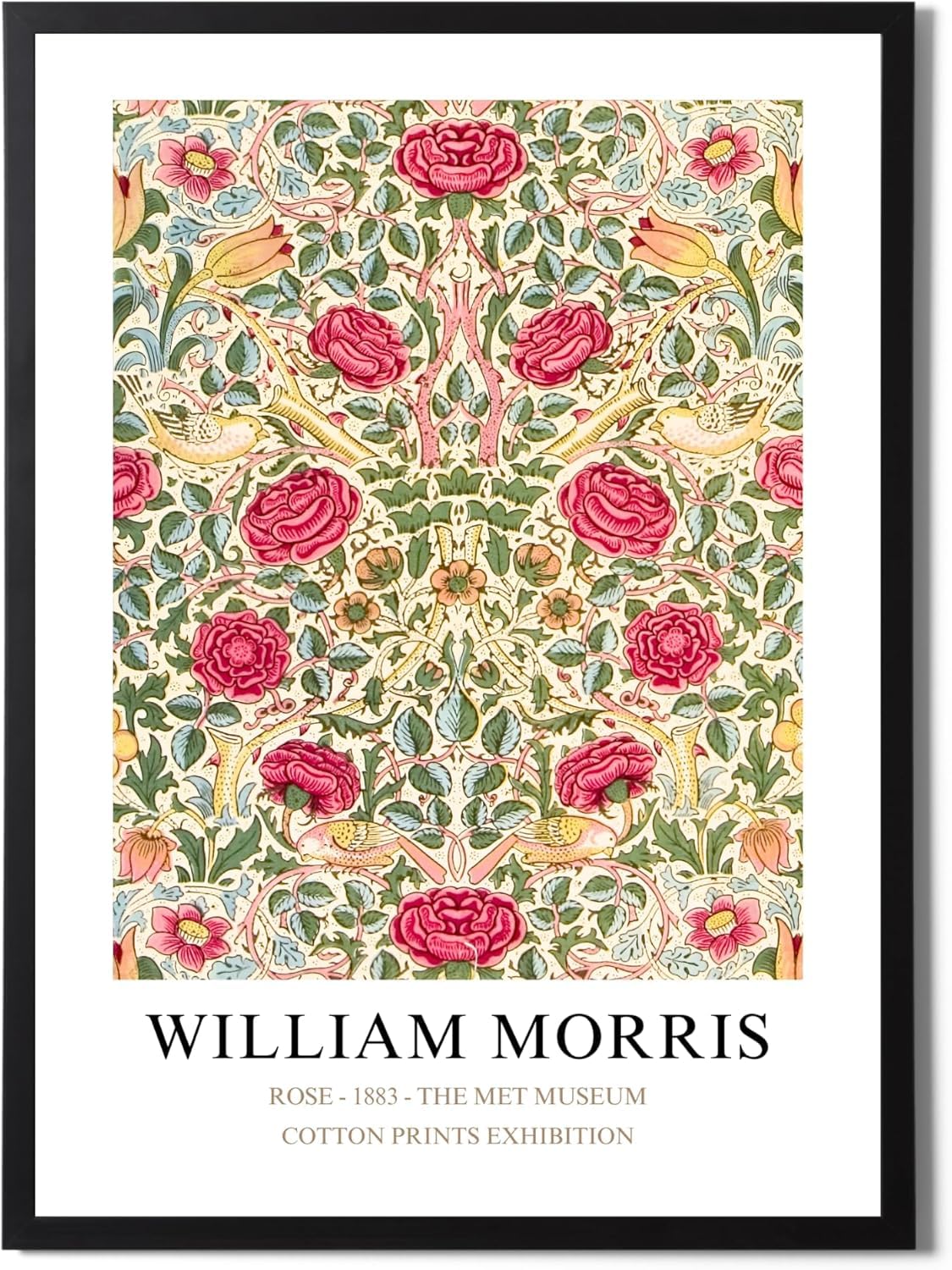 Waeta Rnvzx William Morris Print Vintage Floral Rose Poster Canvas Wall Art 40x60cm No Frame