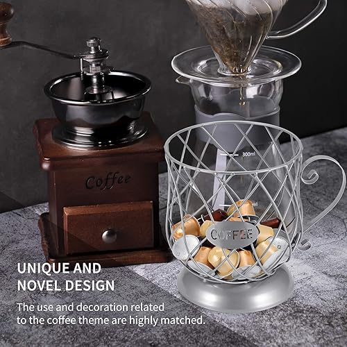 Miniatura 3 de AOZBZ Soporte para cápsulas de café, organizador de cápsulas de café, taza de almacenamiento de cápsulas de café, cesta de almacenamiento de café K