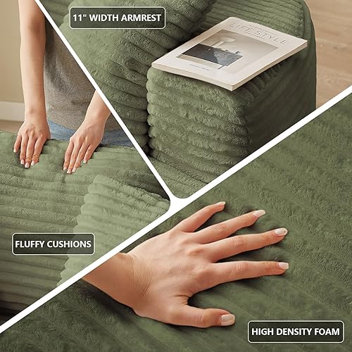 Miniatura 4 de Silla redonda de gran tamaño de 55 pulgadas, tumbona para interiores, sin hueso, con pana de felpa, no requiere montaje, sofá cama moderno y