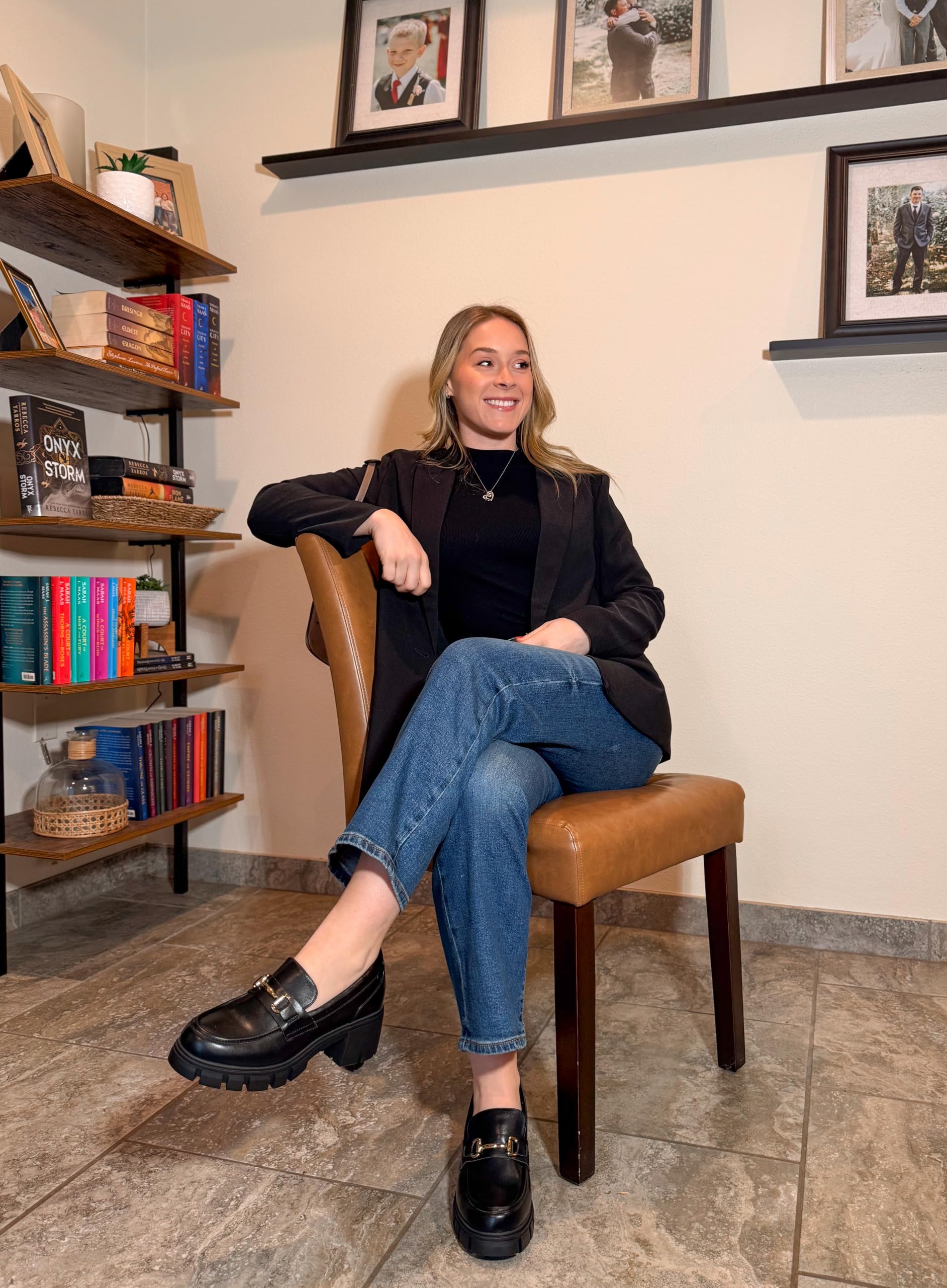DREAM PAIRS Mocassini da Donna Classici Comode Eleganti Scarpe da Lavoro con Suola Spessa