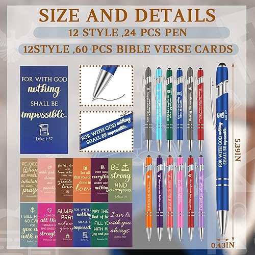 Miniatura 3 de Engrowtic El juego de 84 piezas de regalos de la Biblia cristiana a granel incluye 60 tarjetas de versículos de la Biblia y 24 citas inspiradoras