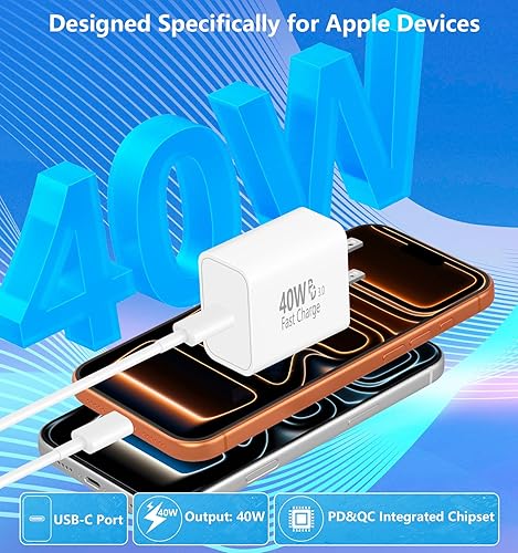 Miniatura 2 de [Apple MFi Certified] iPhone 17 Charger Fast Charging, Rombica 4Pack 40W USB-C Charger Type-C Wall Chargers Dynamic Power Adapter + 6FT Type-C Cable