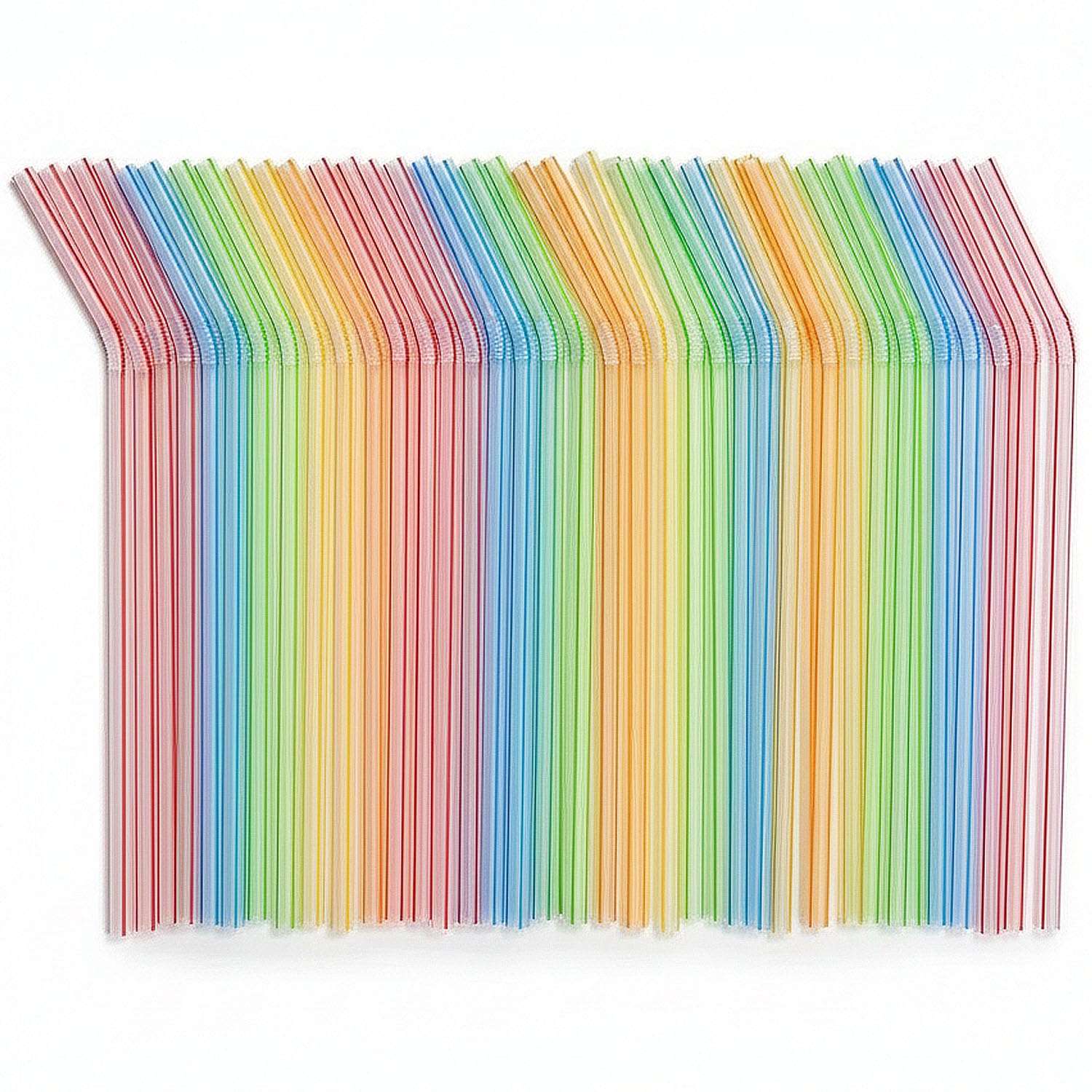 Amazon.com: Flexible Plastic Straws Disposable, White Colorful