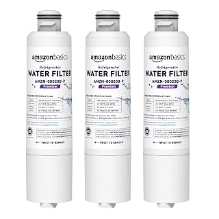 Amazon Basics Replacement Samsung DA29-00020B Refrigerator Water Filter Cartridge, NSF Certified, Reduces Contaminants, 3-Pack
