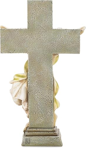 Miniatura 5 de Joseph's Studio by Roman Inc., Ángel conmemorativo con cruz, colección de jardín, estatua religiosa, santa familia, monumento, ángel, santo patrón,