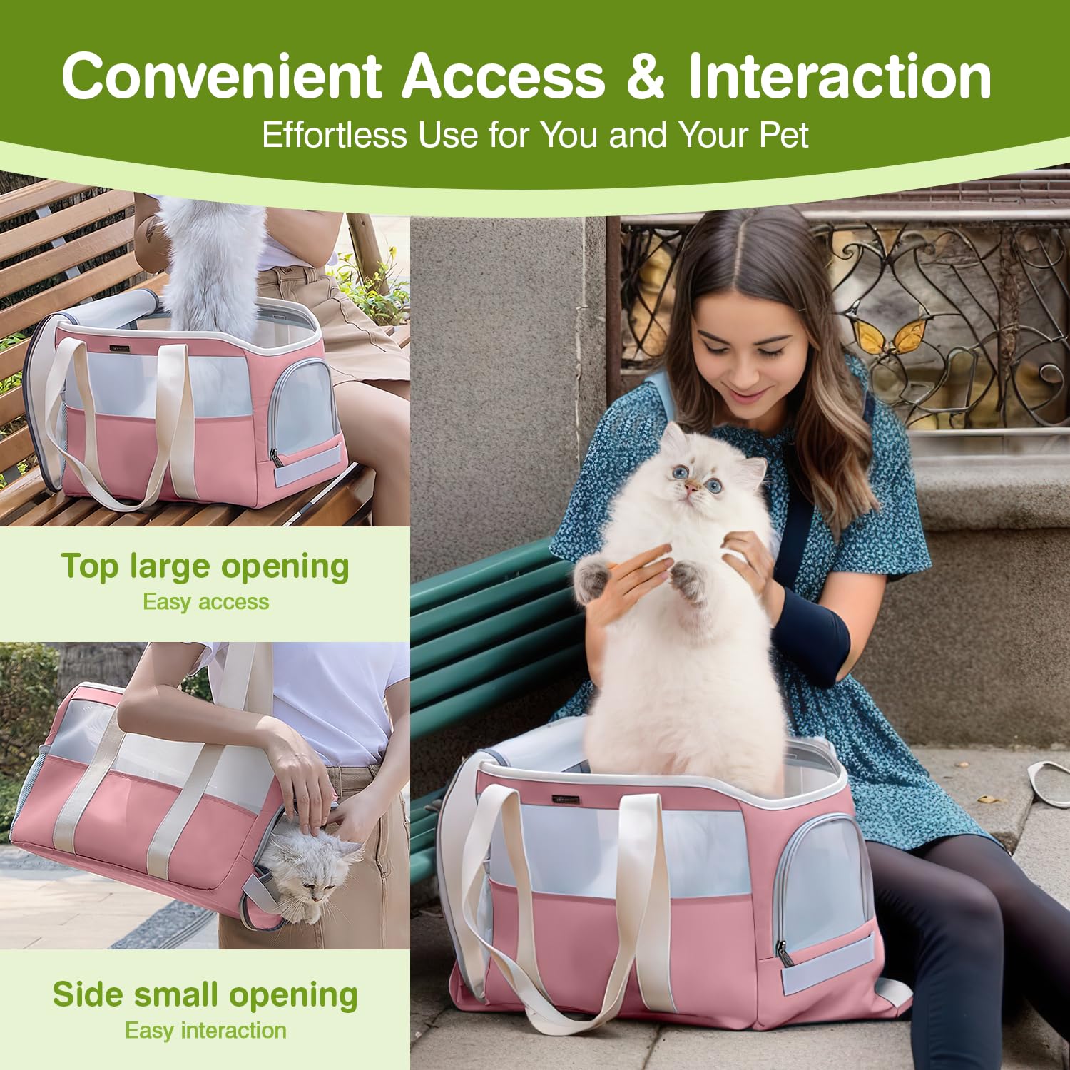 ALLSOPETS Soft Pet Carrier Bag for Small Dogs and Cats Foldable Breathable Dog Handbag with Safety Strap - Image 4