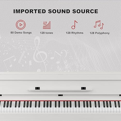 Miniatura 2 de UMOMO UMP-718 Piano digital con peso de 88 teclas con banco de piano dueto, piano de teclado para principiantes, tamaño completo, martillo pesado,