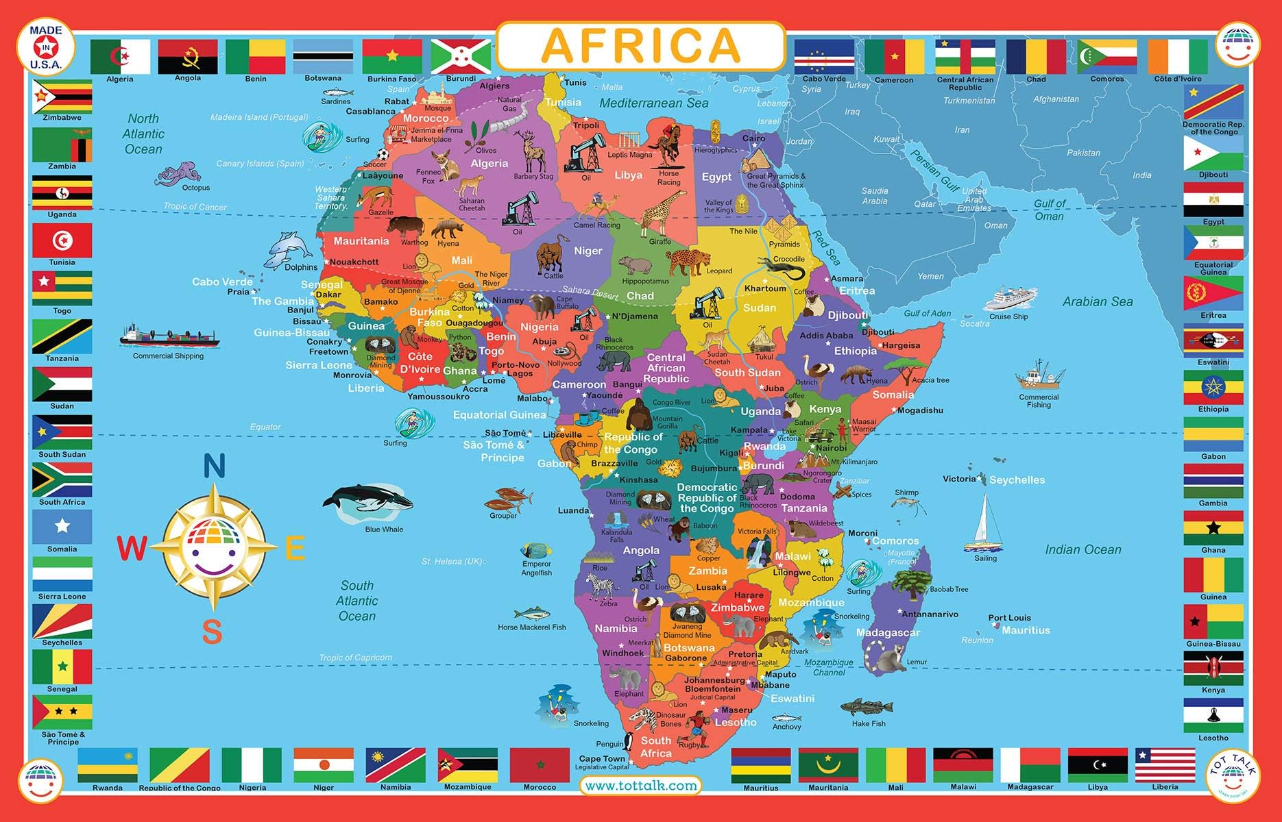 Tot Talk Map of Africa Kids Educational Placemat Part of