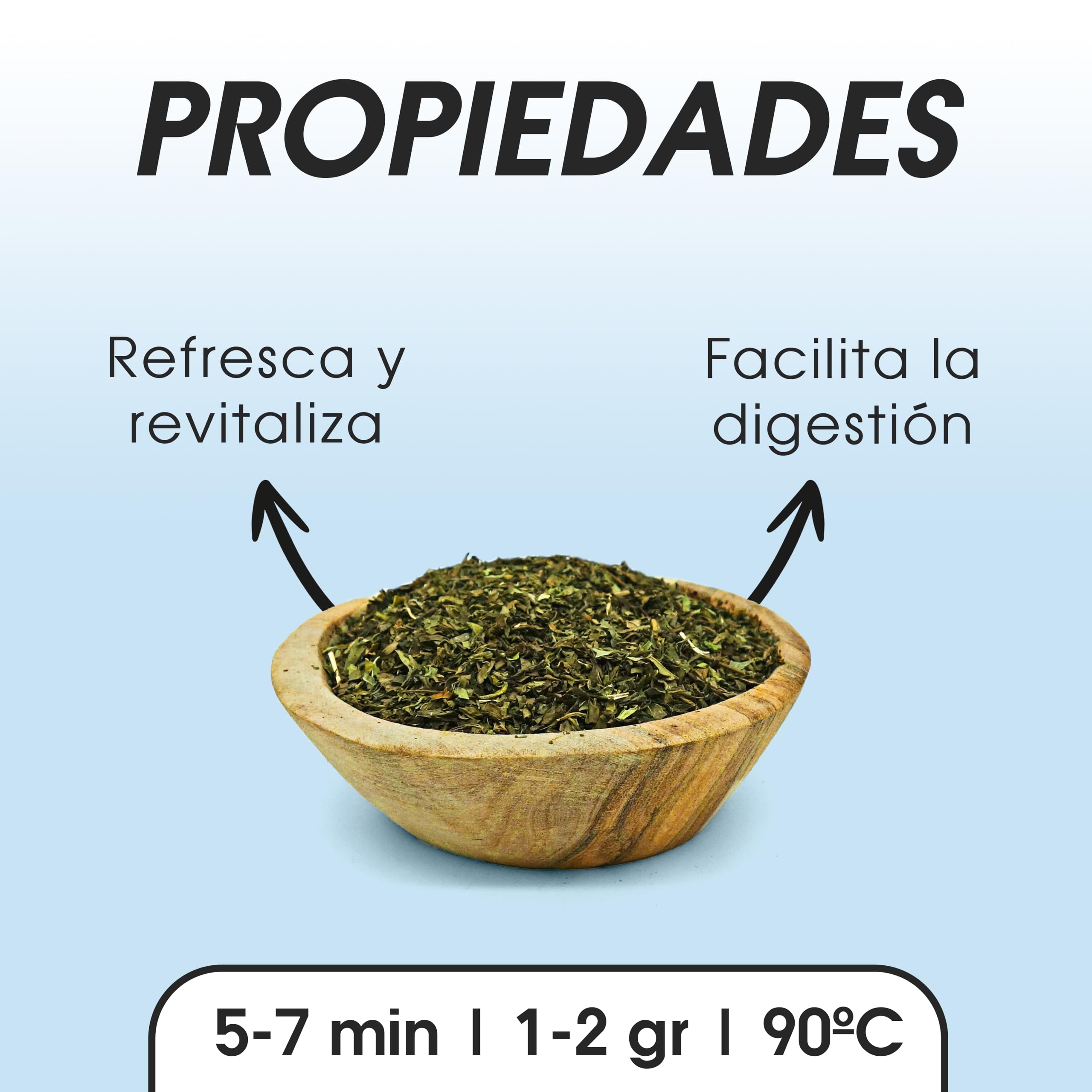 Hierbabuena 200 gr - Te de Hojas de Hierbabuena Cortadas - Infusion de Menta - Te de menta - Infusiones a Granel - Infusión de Hierbas - Propiedades Naturales