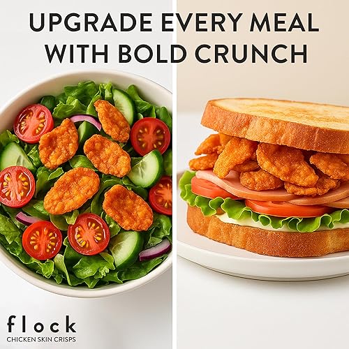 Miniatura 8 de Flock Chips de piel de pollo keto  Sabor de barbacoa de Terry Black's  Bajo en carbohidratos, alto en proteínas, sin azúcar, sin gluten, fritas de