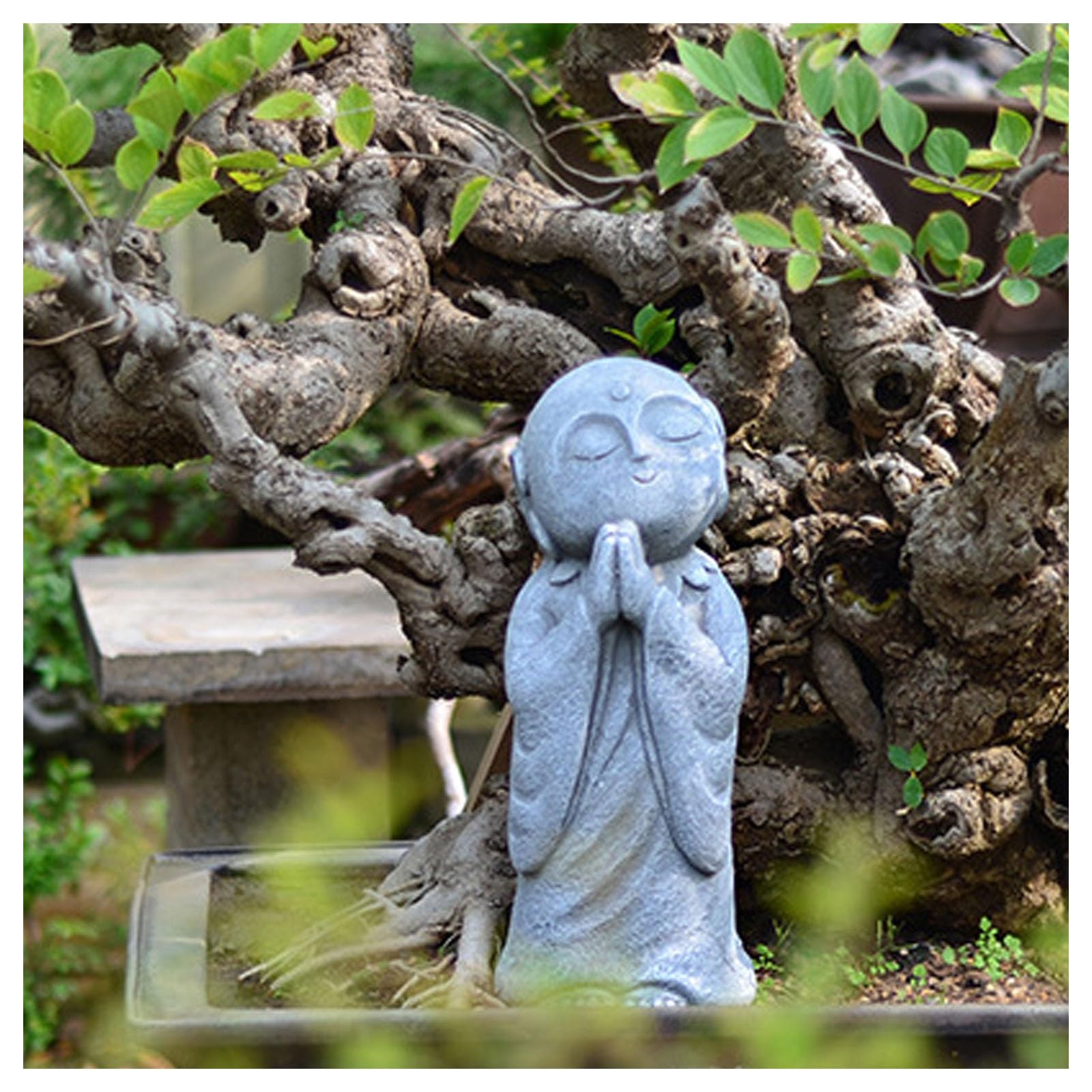 Statue de Bouddha Jizo Ornement Jardin Zen Bouddha Moine Statue Moine Décoration Figures Statue de Bouddha Robuste for l'extérieur de la Maison ou Votre Jardin comme décoration extérieure