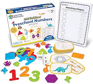 Learning Resources Skill Builders! Preschool Numbers - 52 Pieces, Ages 3+ Toddler Learning Activities, Preschool Learning Materials, Homeschool Preschool Supplies, Number Learning for Preschool