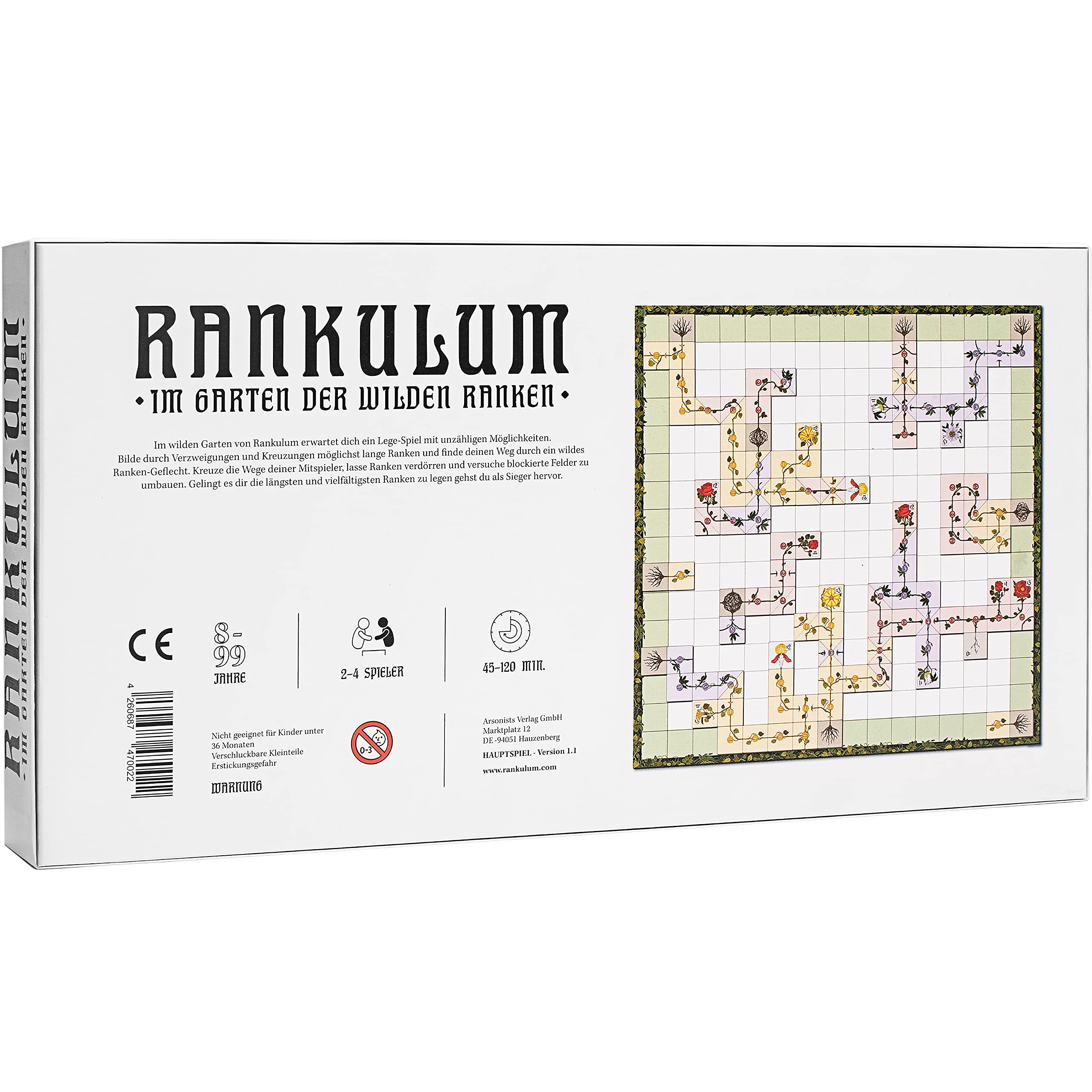 RANKULUM - Im Garten der Wilden Ranken - Das Lege Brettspiel für 2-4 Spieler - ab 8 Jahren