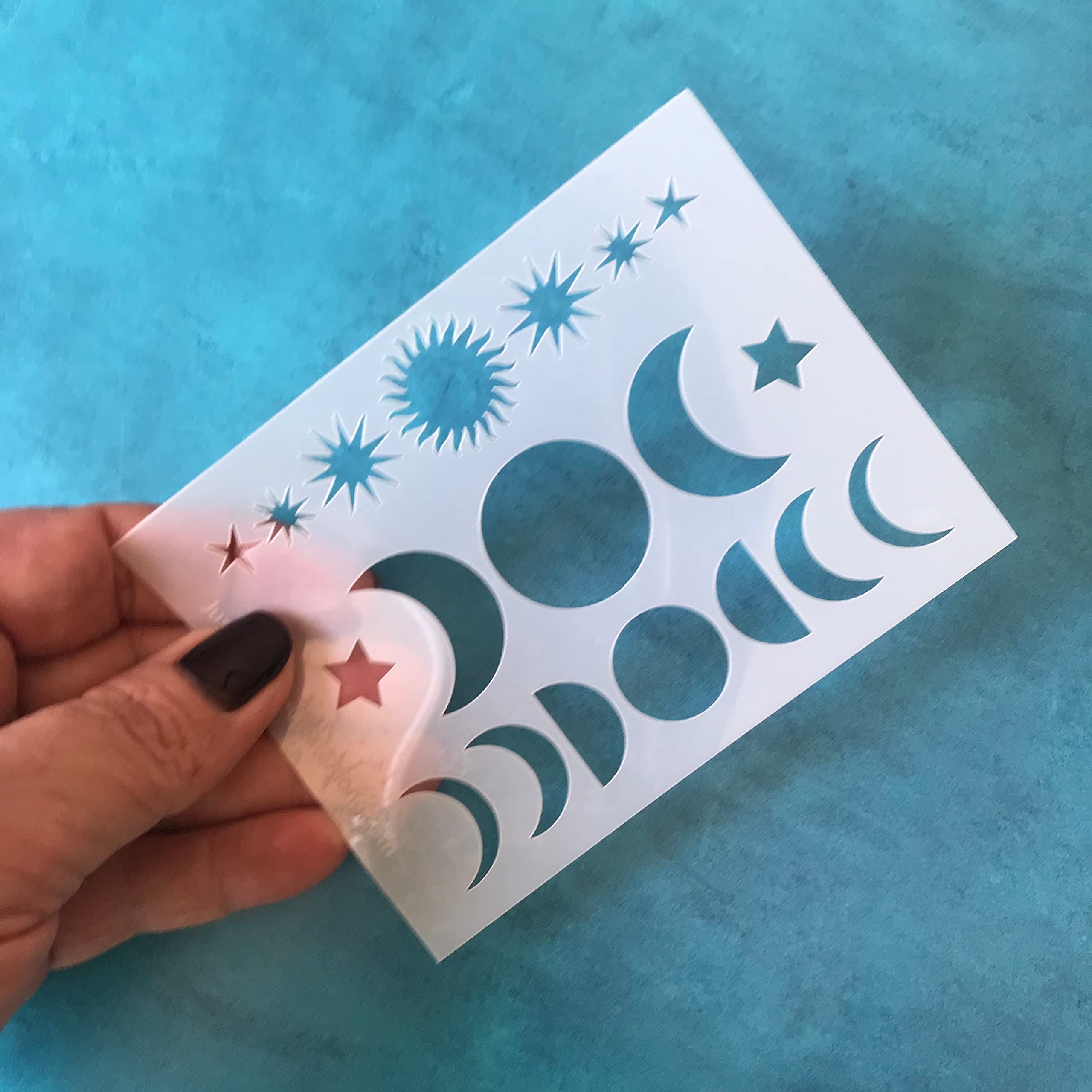 CreateAlong Just A Phase Mylar Stencil Texture Sheet for Polymer Clay Earrings Art Jewelry Mixed Media