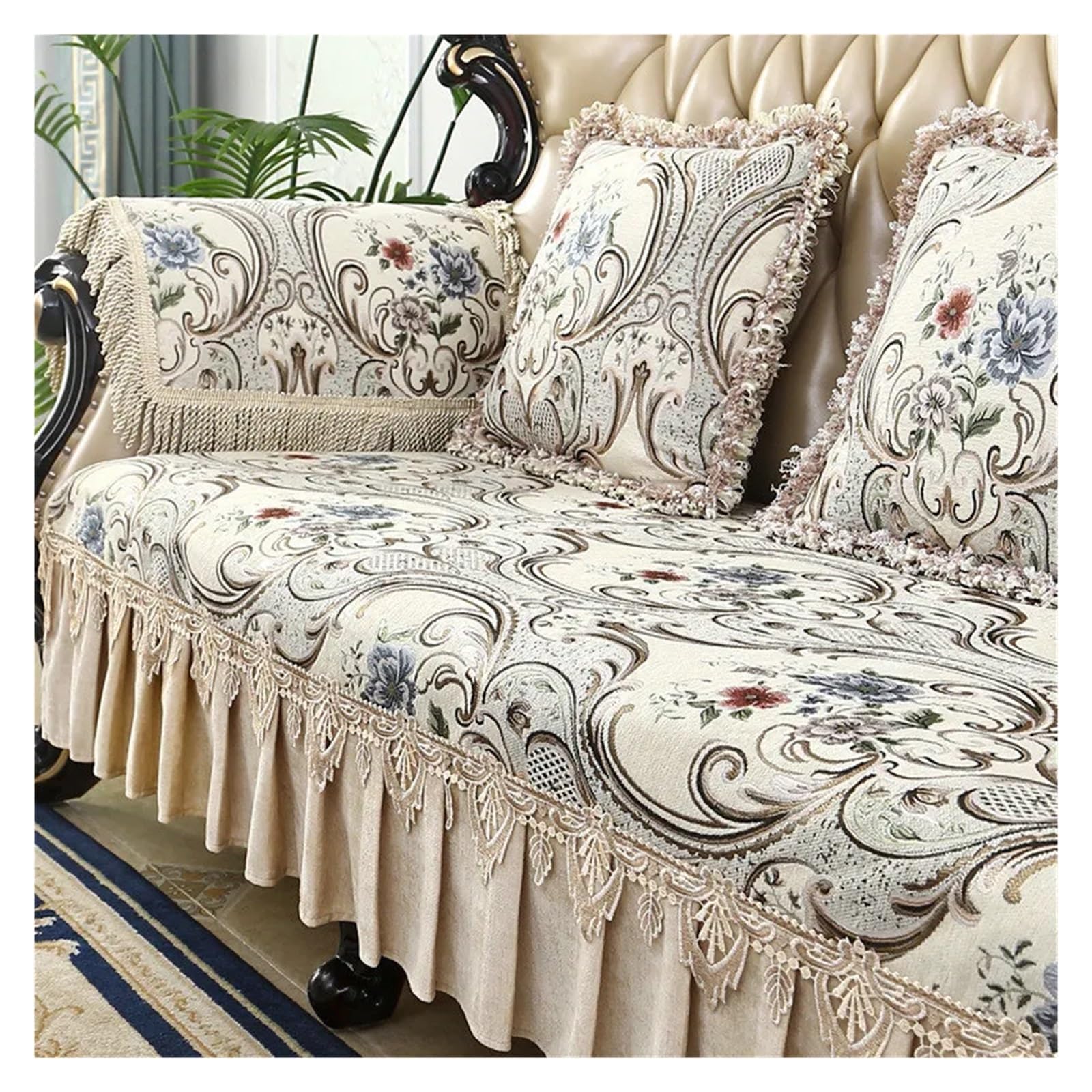 GCYEIDMA Vintage Sofa Cover Vintage Sofa Cover, 1 2 3 Seater, Couch Slipcovers, Leather Armchair, Furniture Protector, 4 Seat(Beige,Backrest-80x180cm)